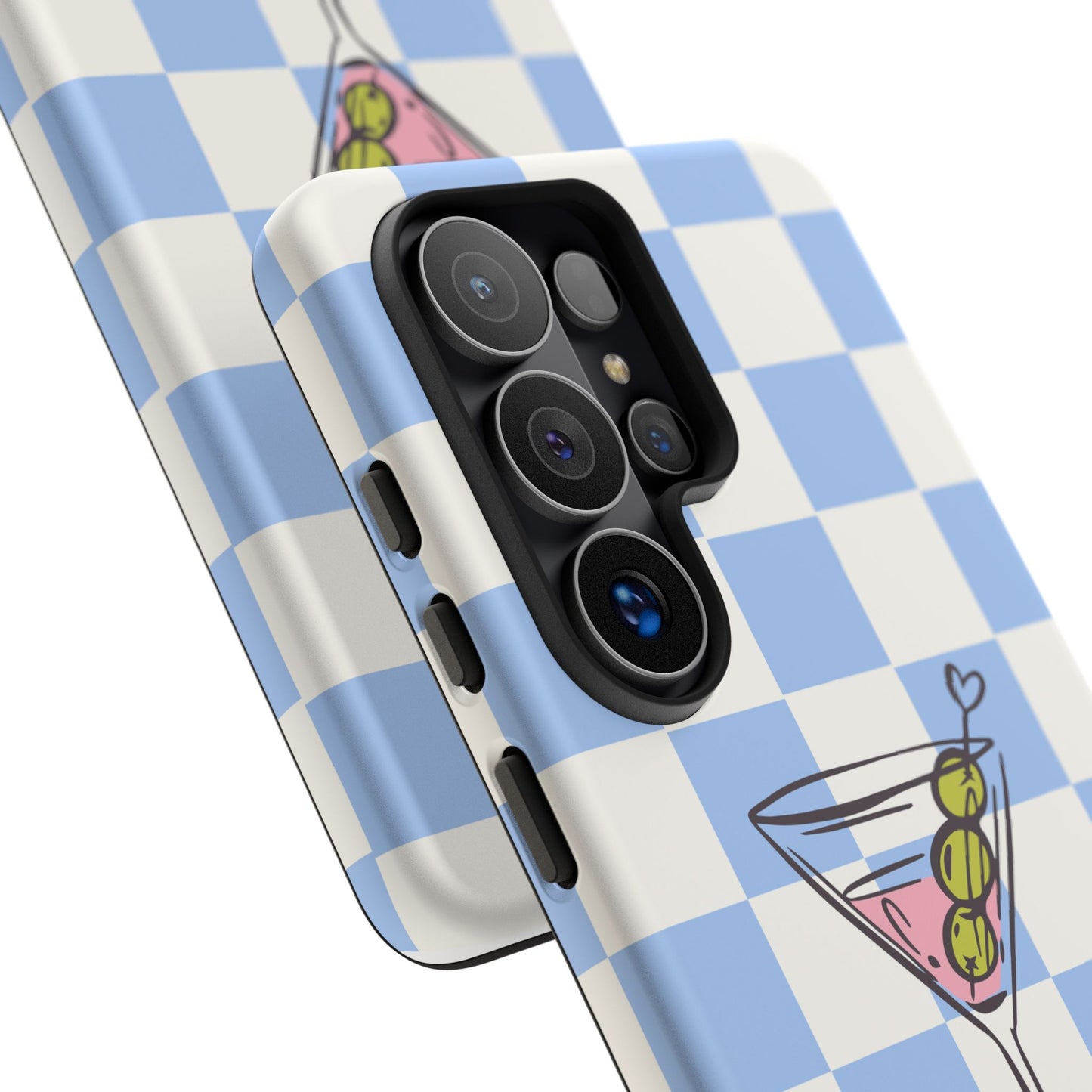 Phone Case — Blue Check Martini "extra dirty" Design