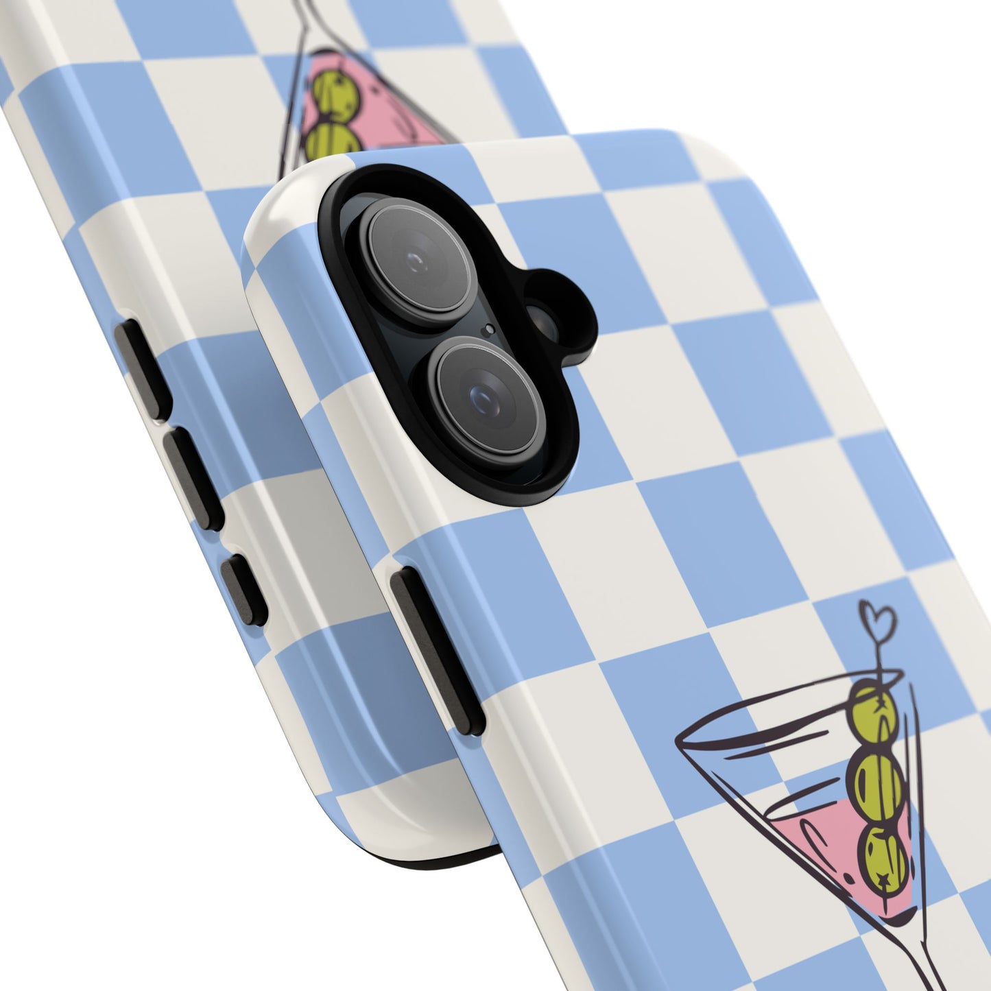 Phone Case — Blue Check Martini "extra dirty" Design
