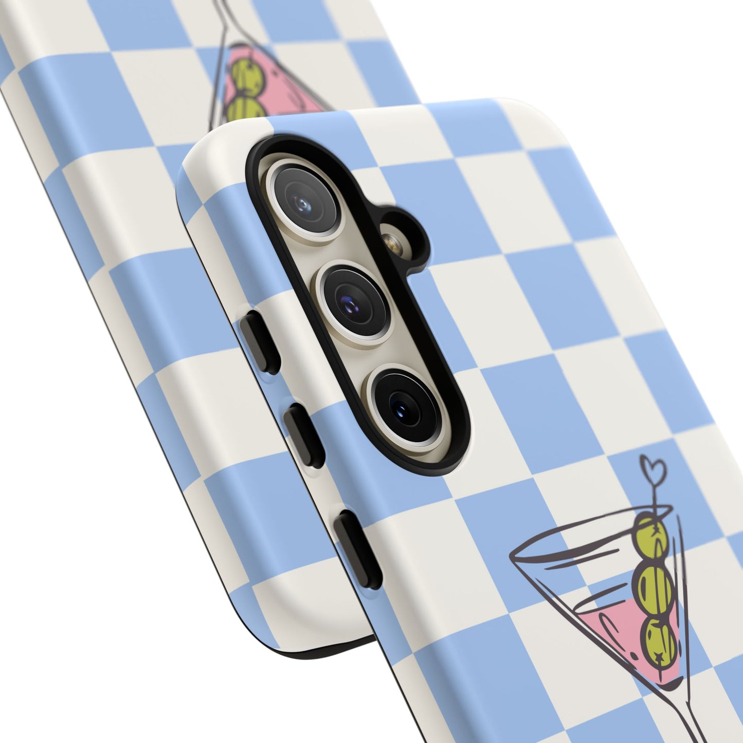 Phone Case — Blue Check Martini "extra dirty" Design