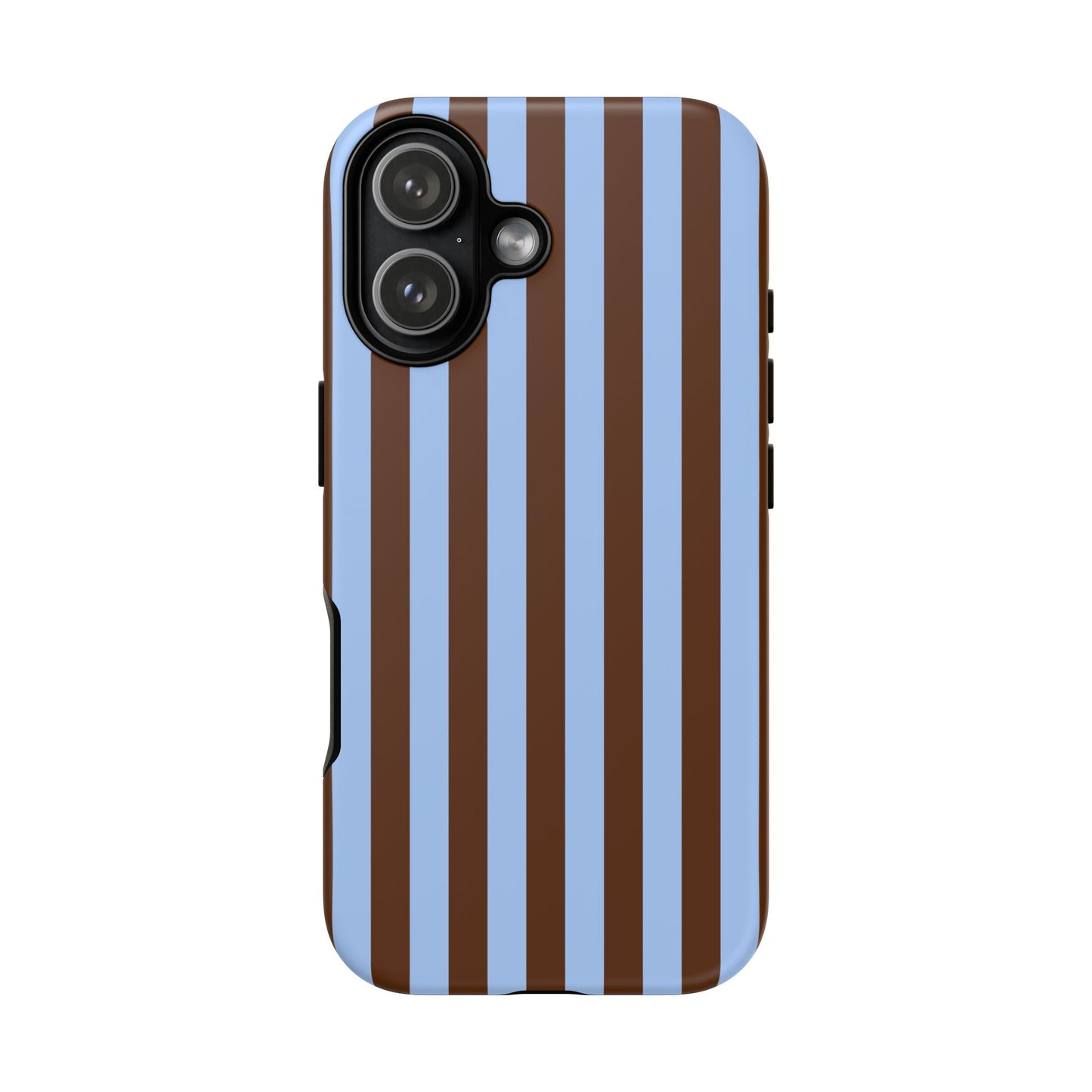 Blue & Brown Vertical Stripe Tough Phone Case — Durable Protective Cover