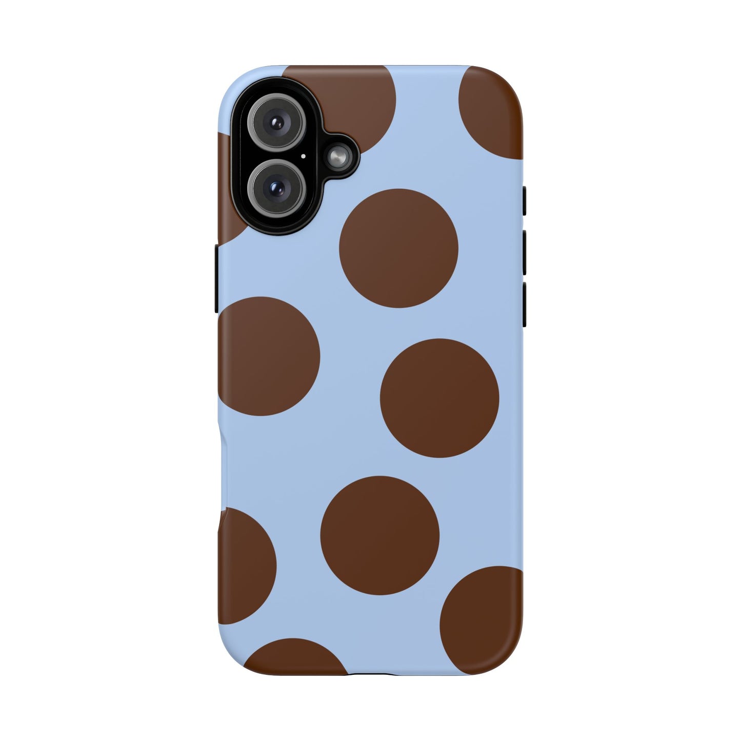 Phone Case - Blue with Brown Polka Dots (Tough Protective Phone Case)