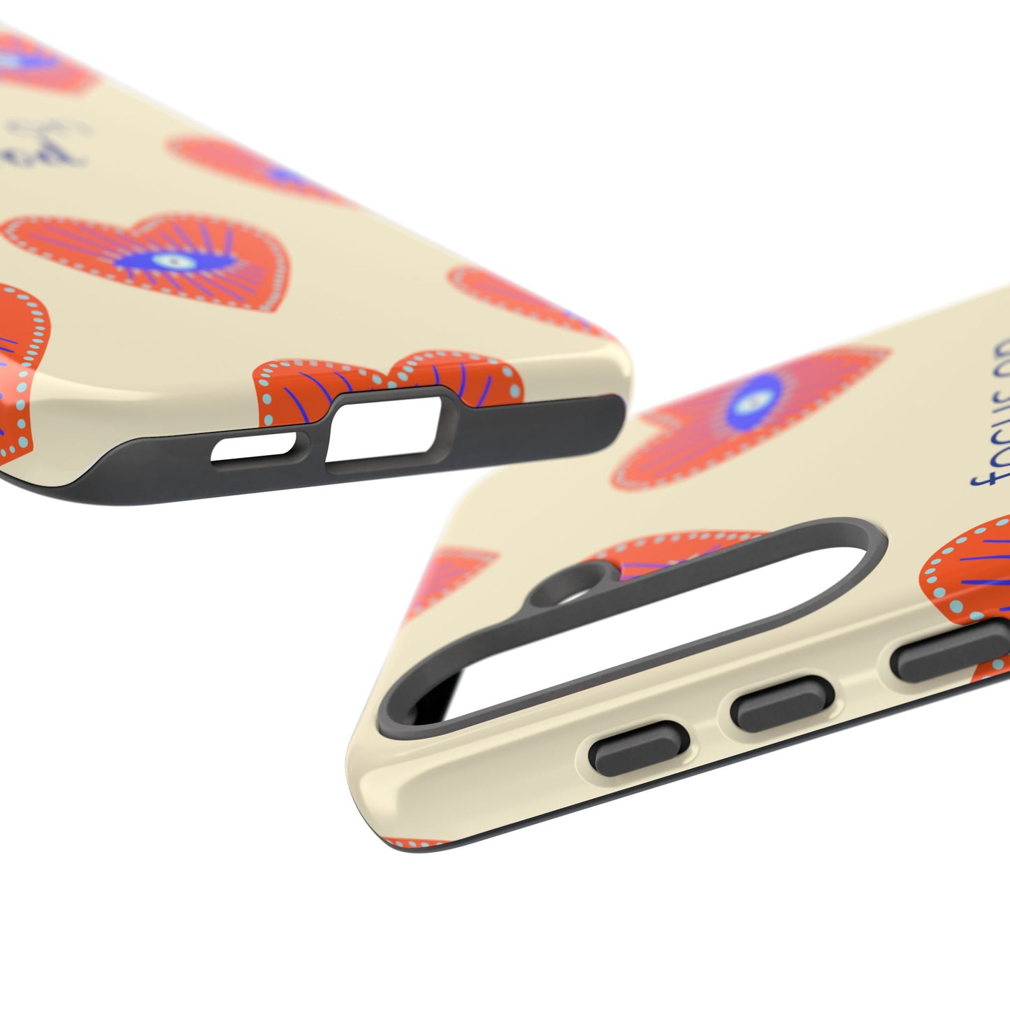 Phone Case — "Focus on Good" Heart Pattern Protective Case