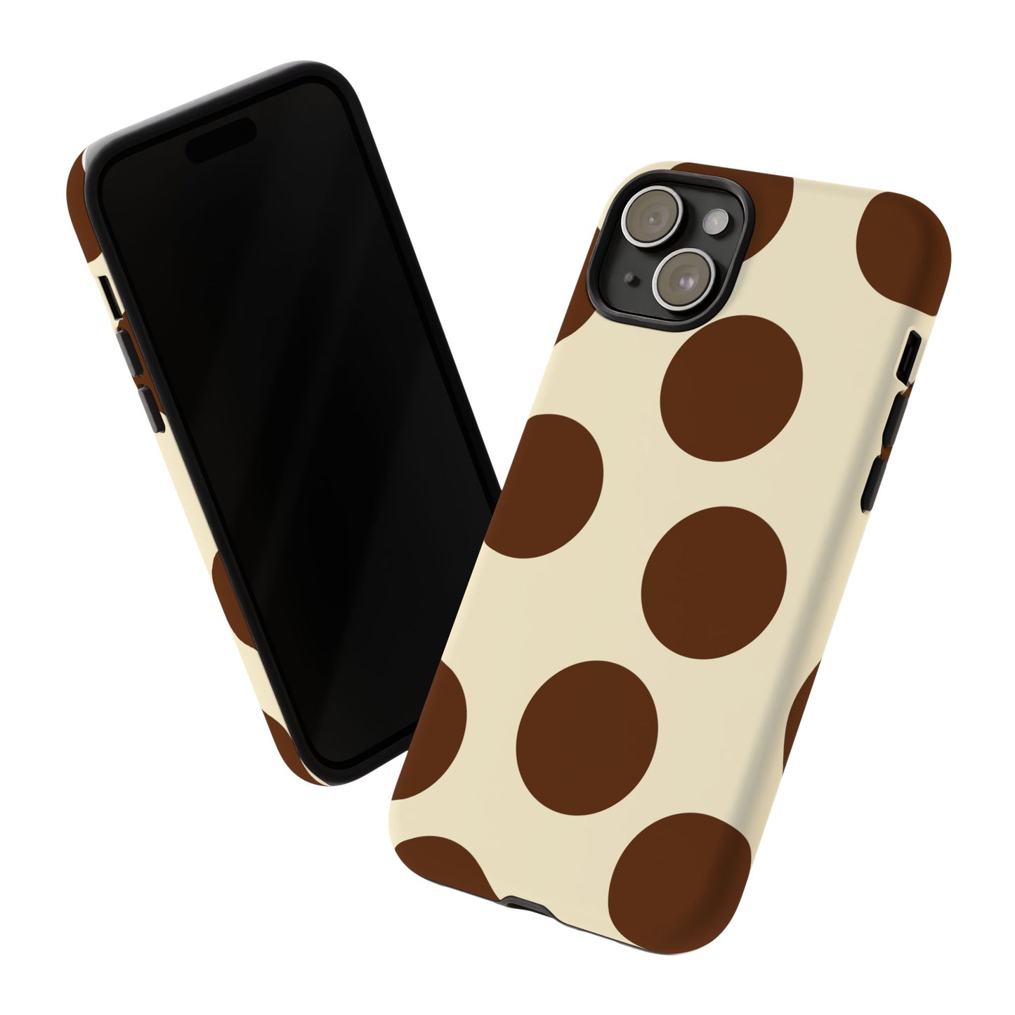 Brown Polka Dot Phone Case — Retro Large Dot Tough Case