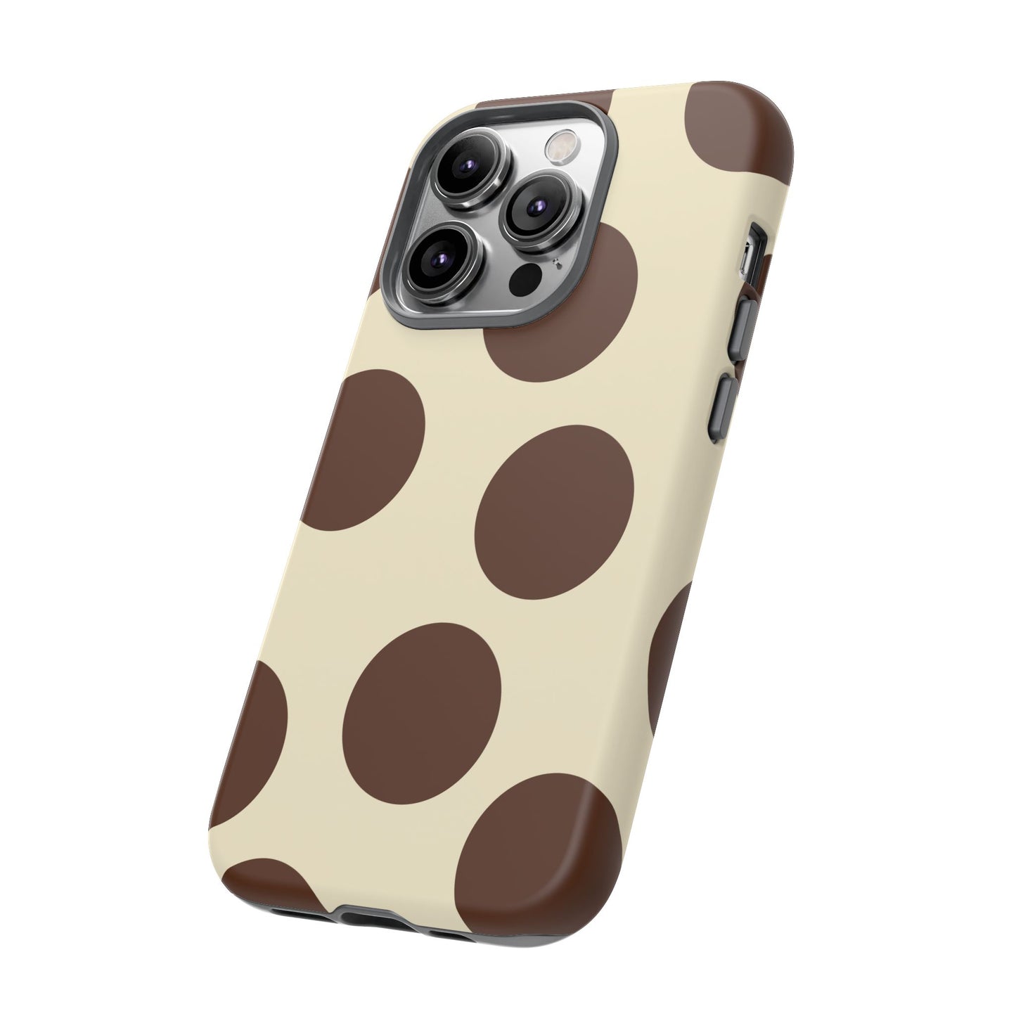 Brown Polka Dot Phone Case — Retro Large Dot Tough Case