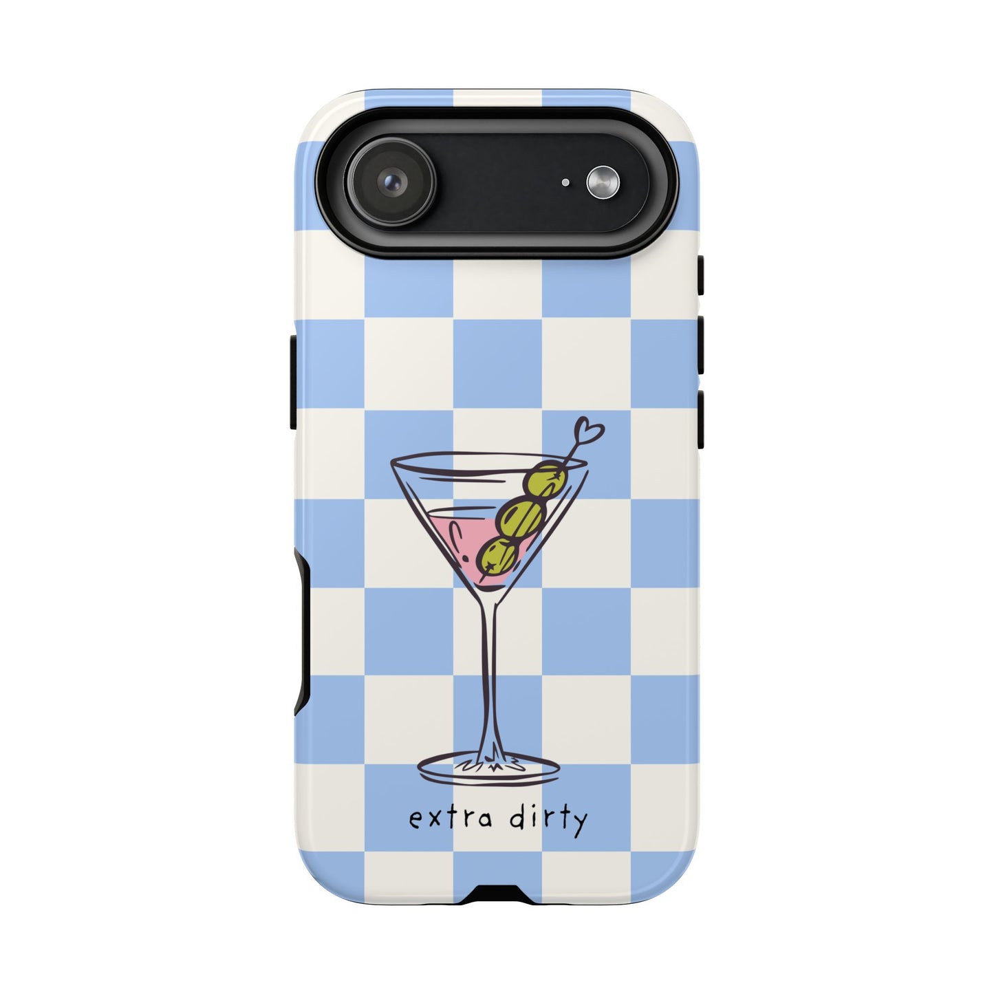 Phone Case — Blue Check Martini "extra dirty" Design