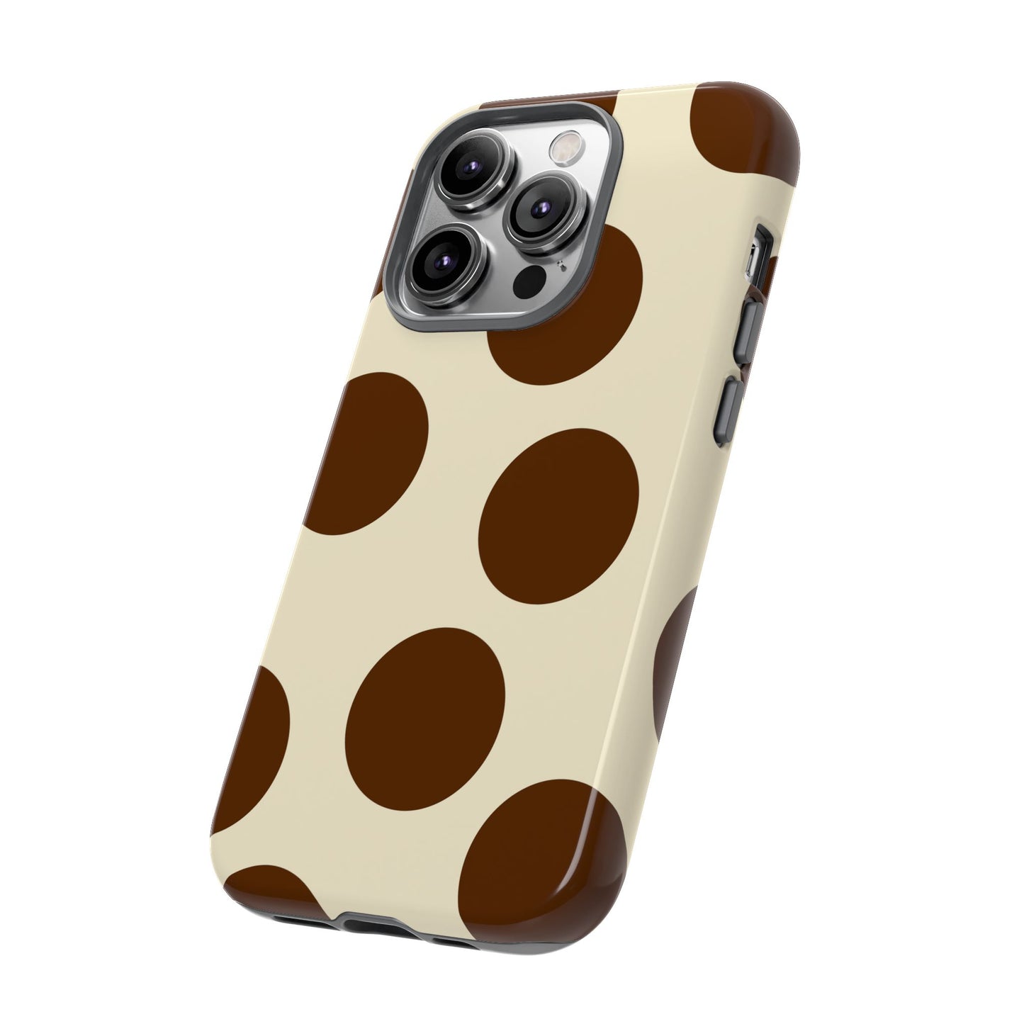Brown Polka Dot Phone Case — Retro Large Dot Tough Case