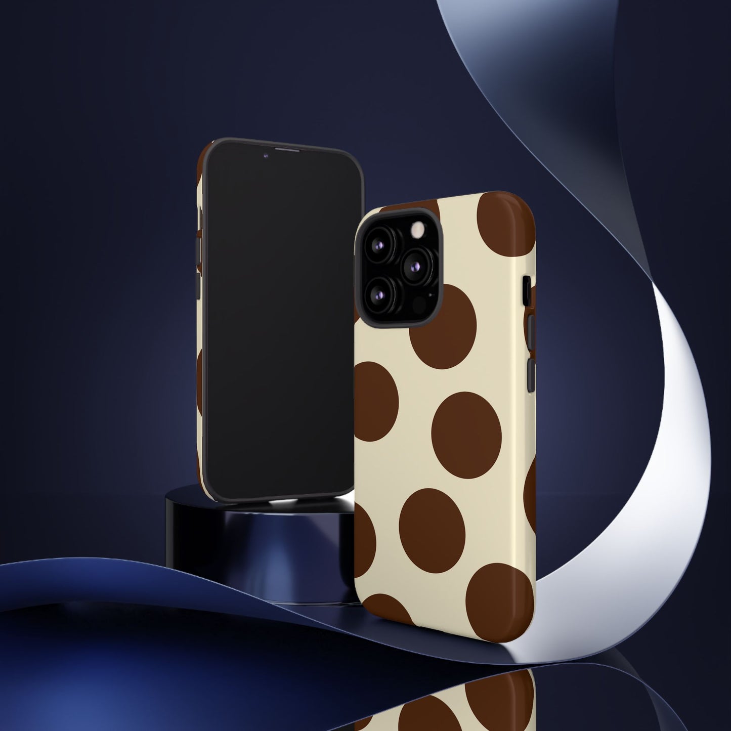 Brown Polka Dot Phone Case — Retro Large Dot Tough Case