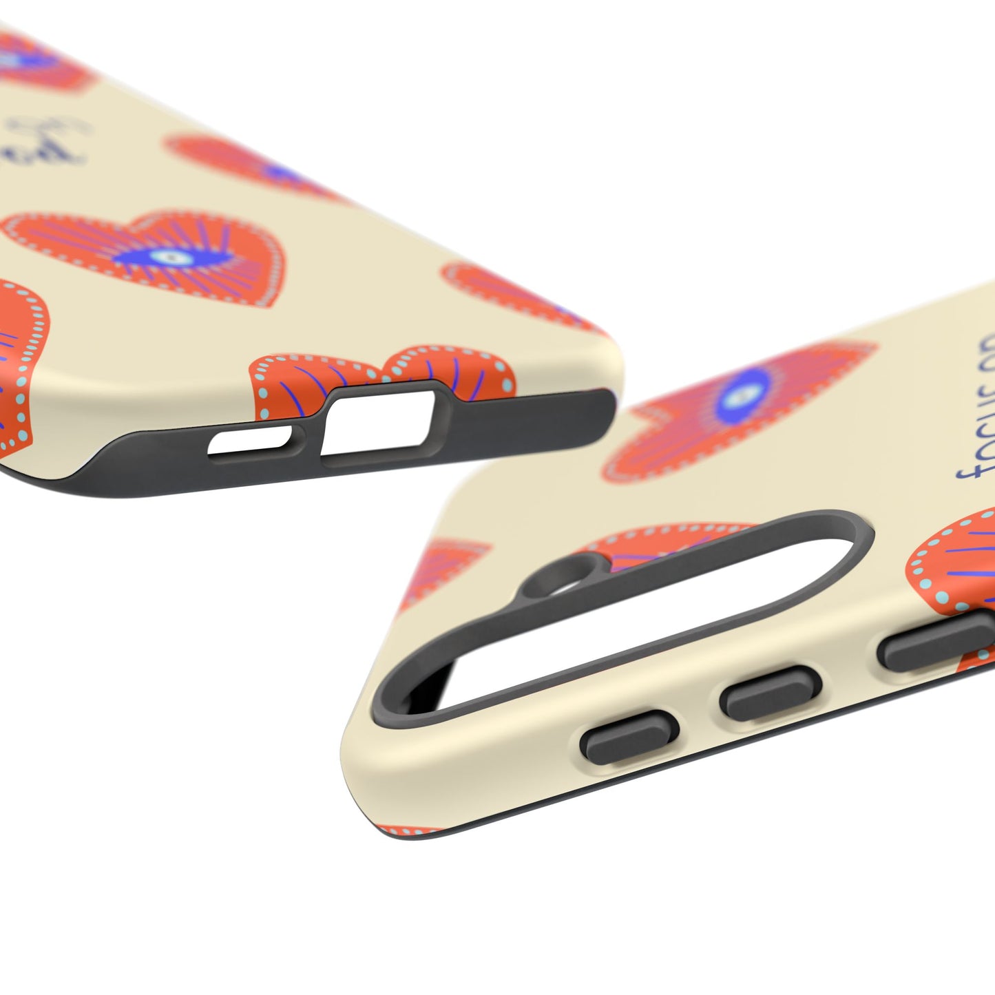 Phone Case — "Focus on Good" Heart Pattern Protective Case