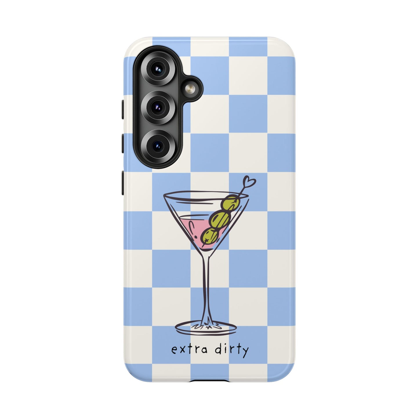 Phone Case — Blue Check Martini "extra dirty" Design