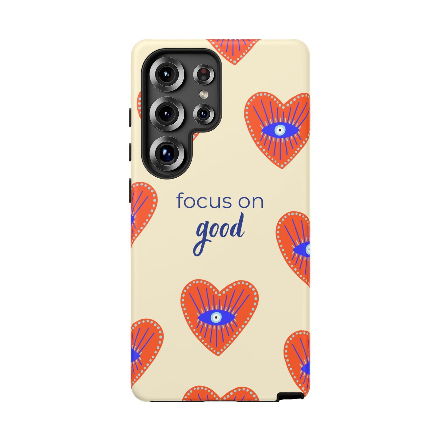 Phone Case — "Focus on Good" Heart Pattern Protective Case