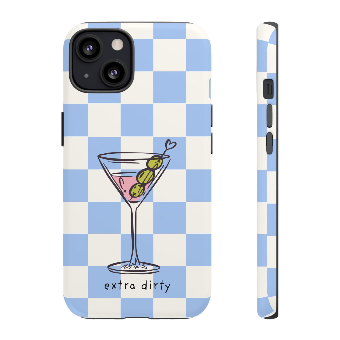 Phone Case — Blue Check Martini "extra dirty" Design