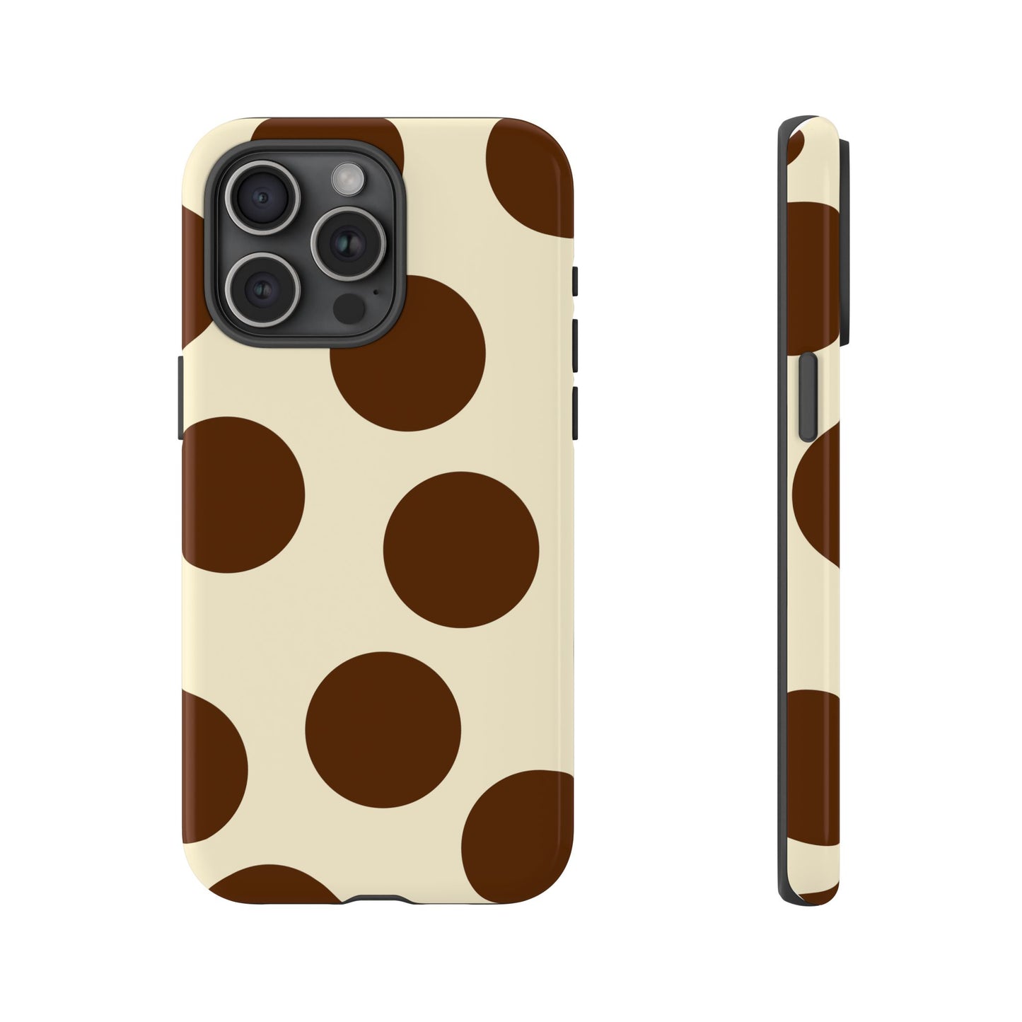 Brown Polka Dot Phone Case — Retro Large Dot Tough Case
