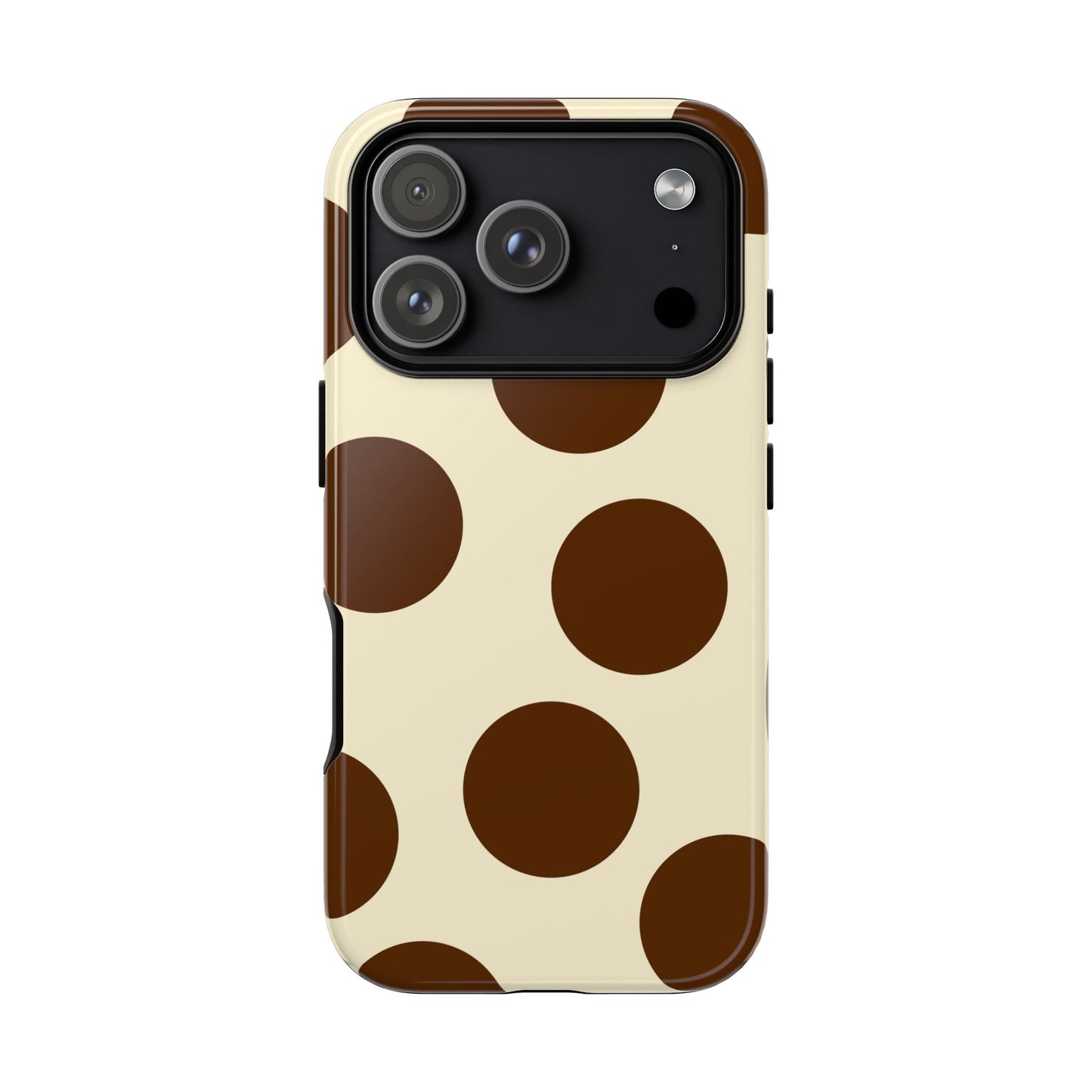 Brown Polka Dot Phone Case — Retro Large Dot Tough Case