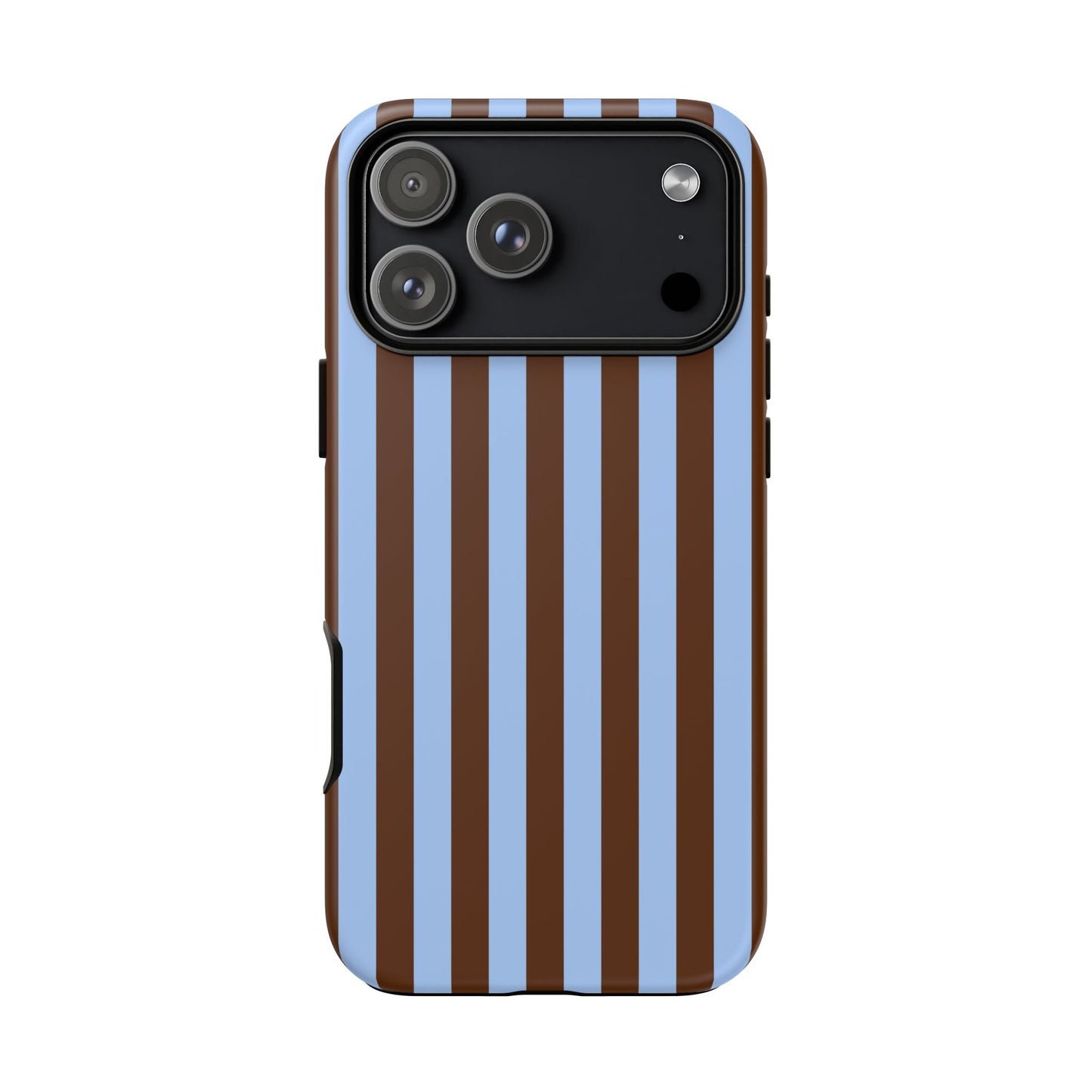 Blue & Brown Vertical Stripe Tough Phone Case — Durable Protective Cover