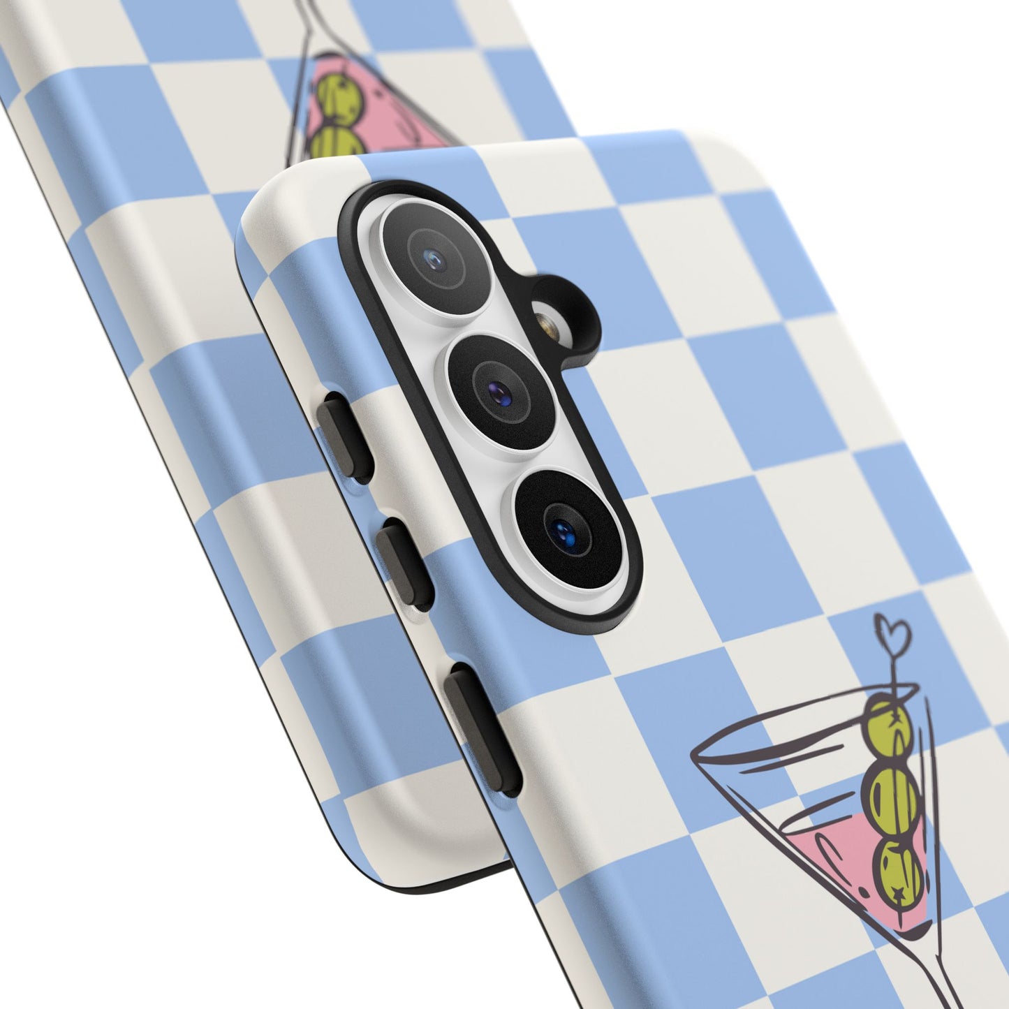 Phone Case — Blue Check Martini "extra dirty" Design