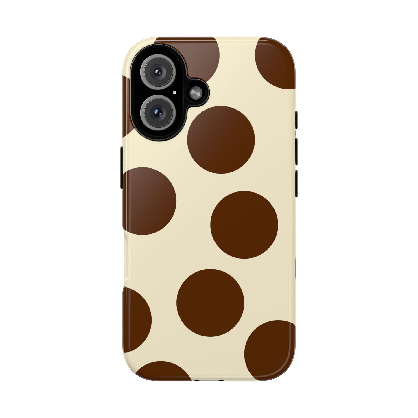 Brown Polka Dot Phone Case — Retro Large Dot Tough Case