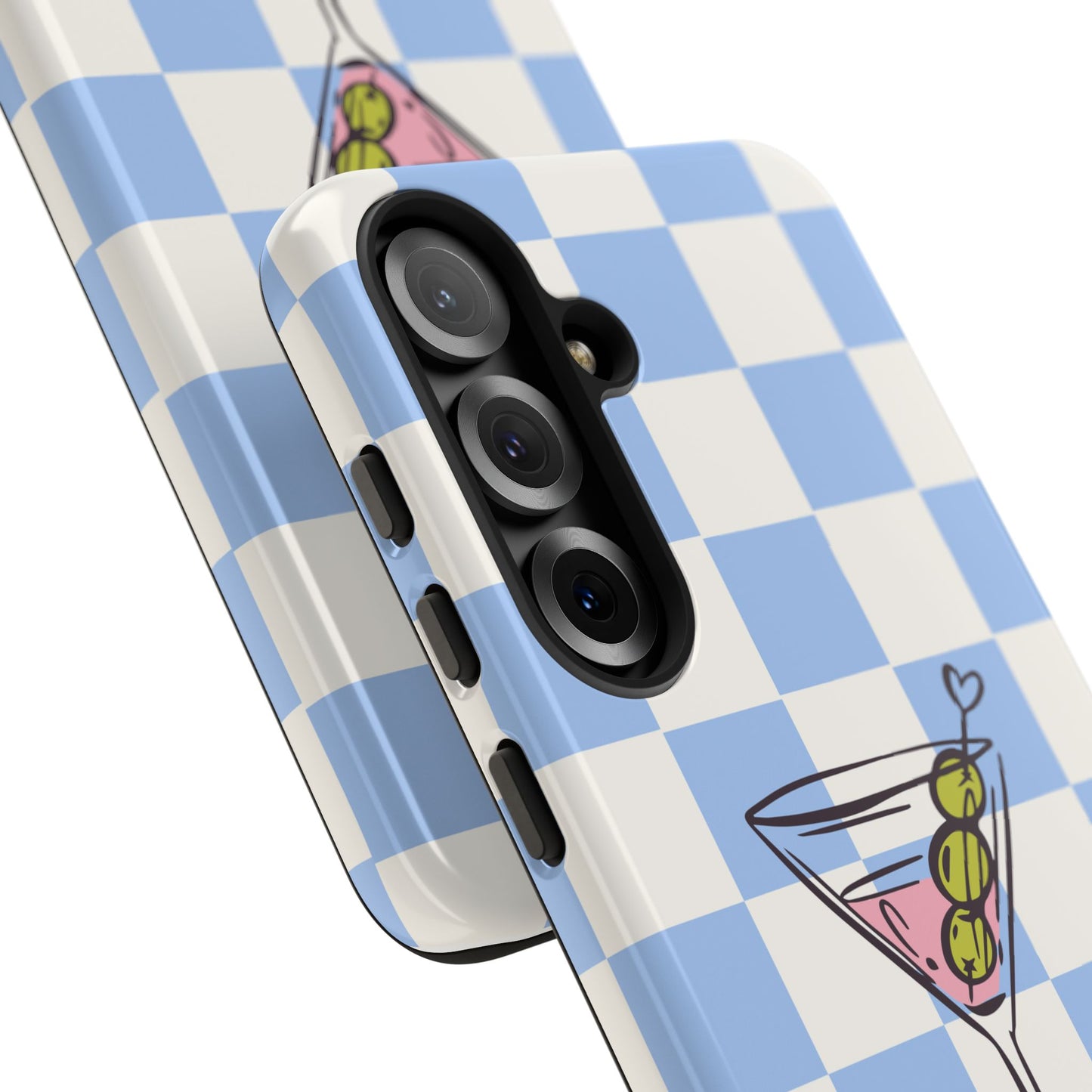 Phone Case — Blue Check Martini "extra dirty" Design