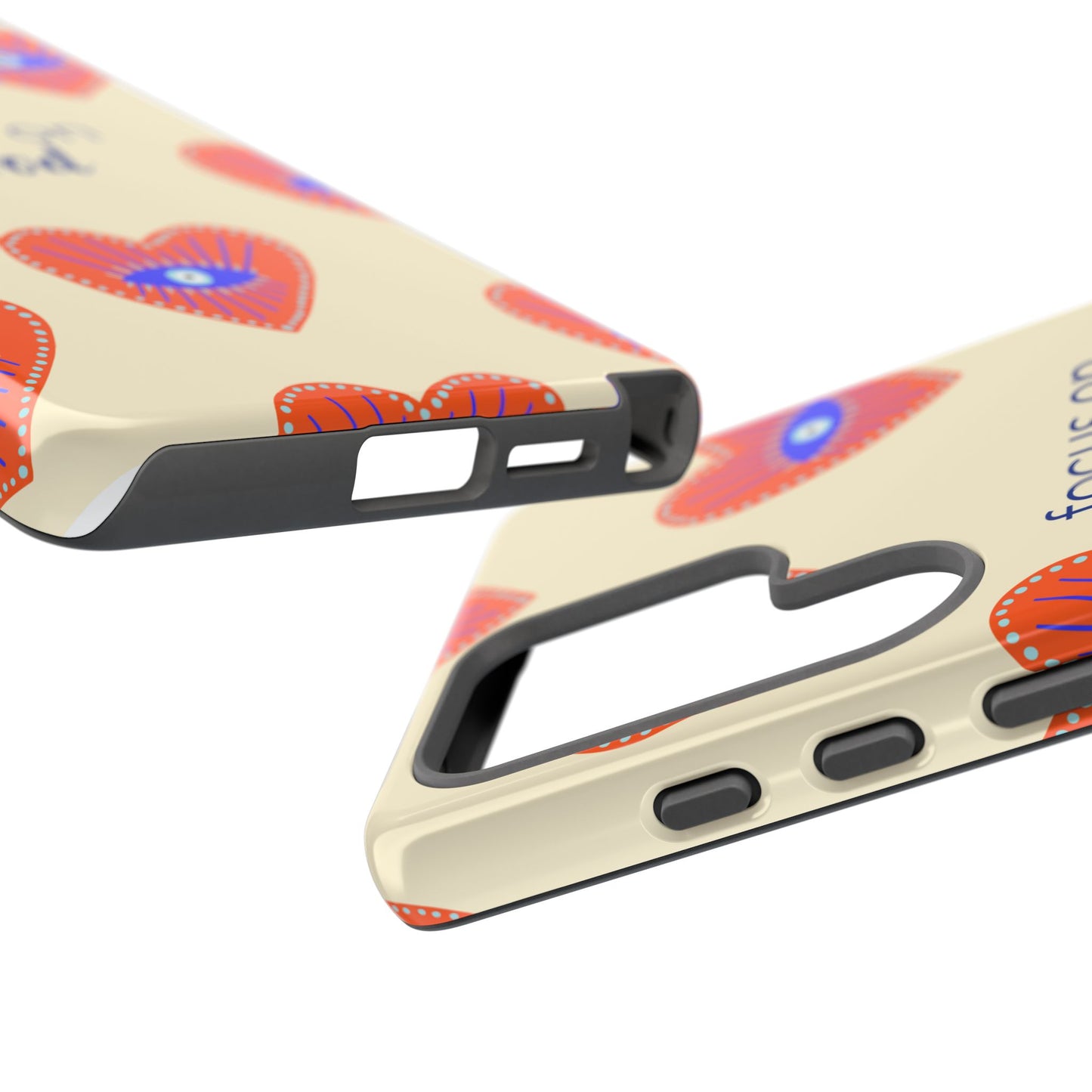 Phone Case — "Focus on Good" Heart Pattern Protective Case