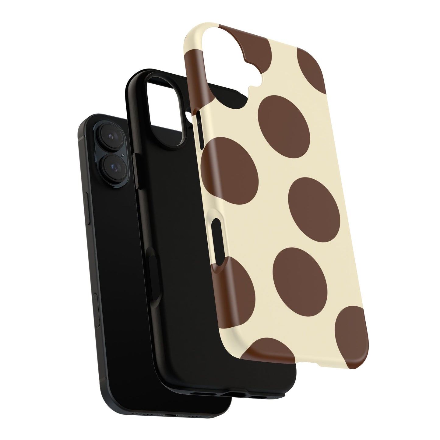 Brown Polka Dot Phone Case — Retro Large Dot Tough Case