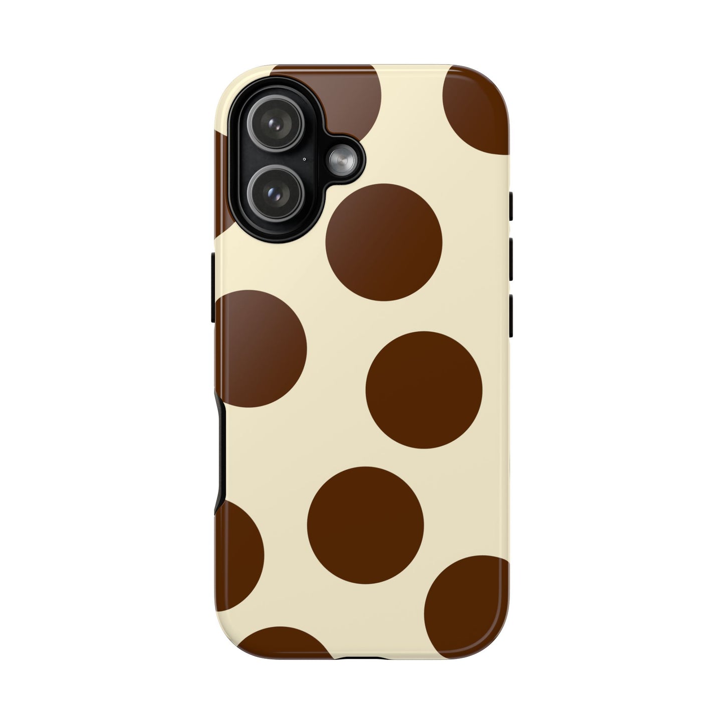 Brown Polka Dot Phone Case — Retro Large Dot Tough Case