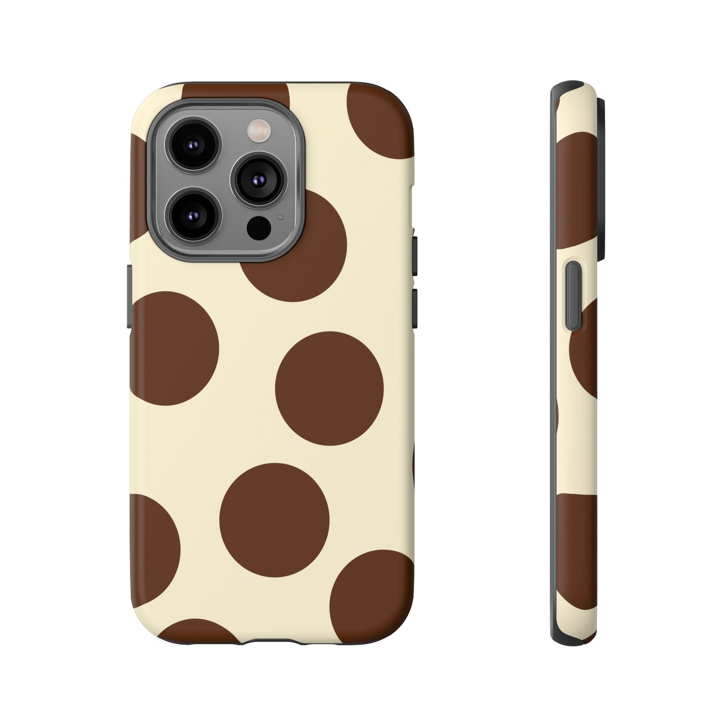Brown Polka Dot Phone Case — Retro Large Dot Tough Case