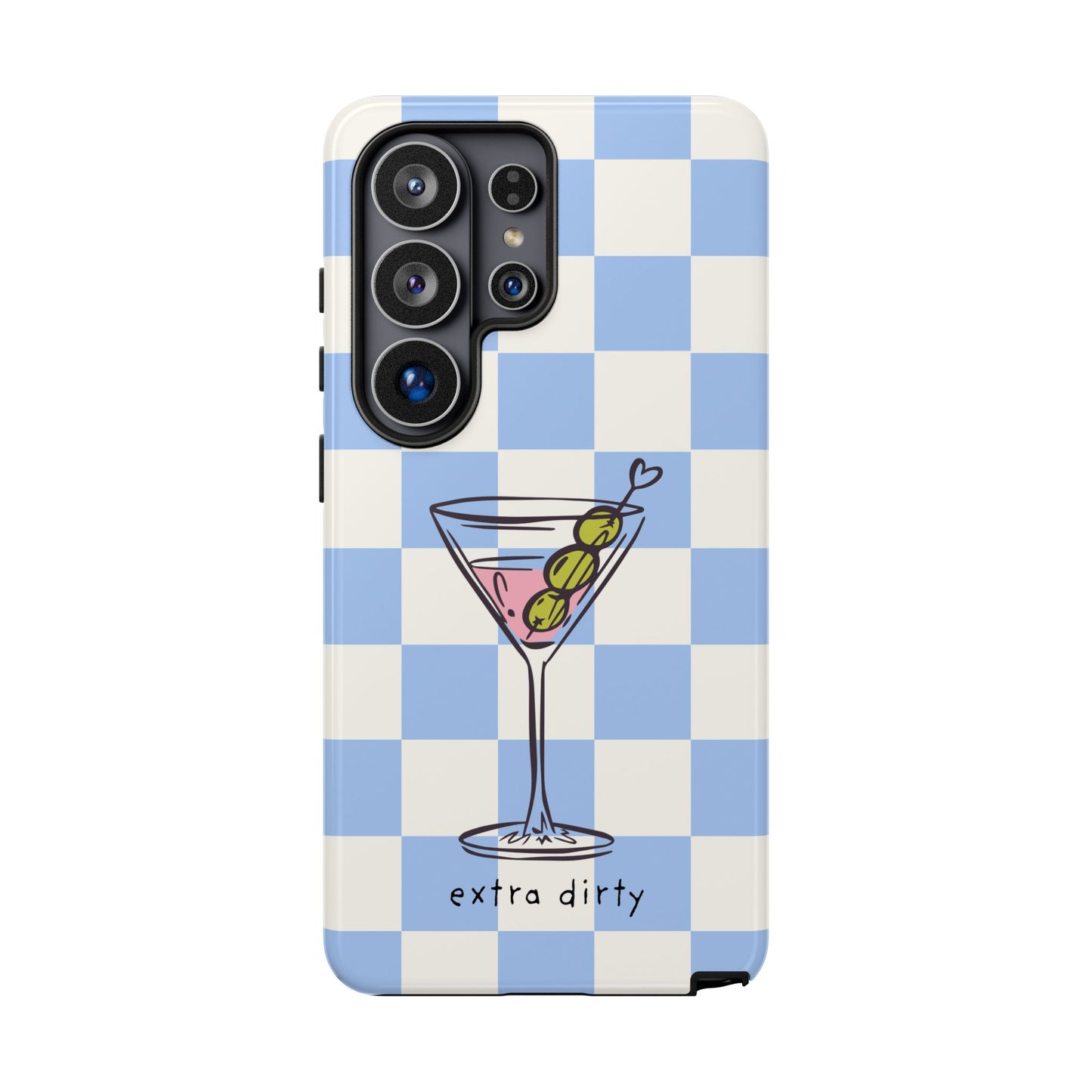 Phone Case — Blue Check Martini "extra dirty" Design