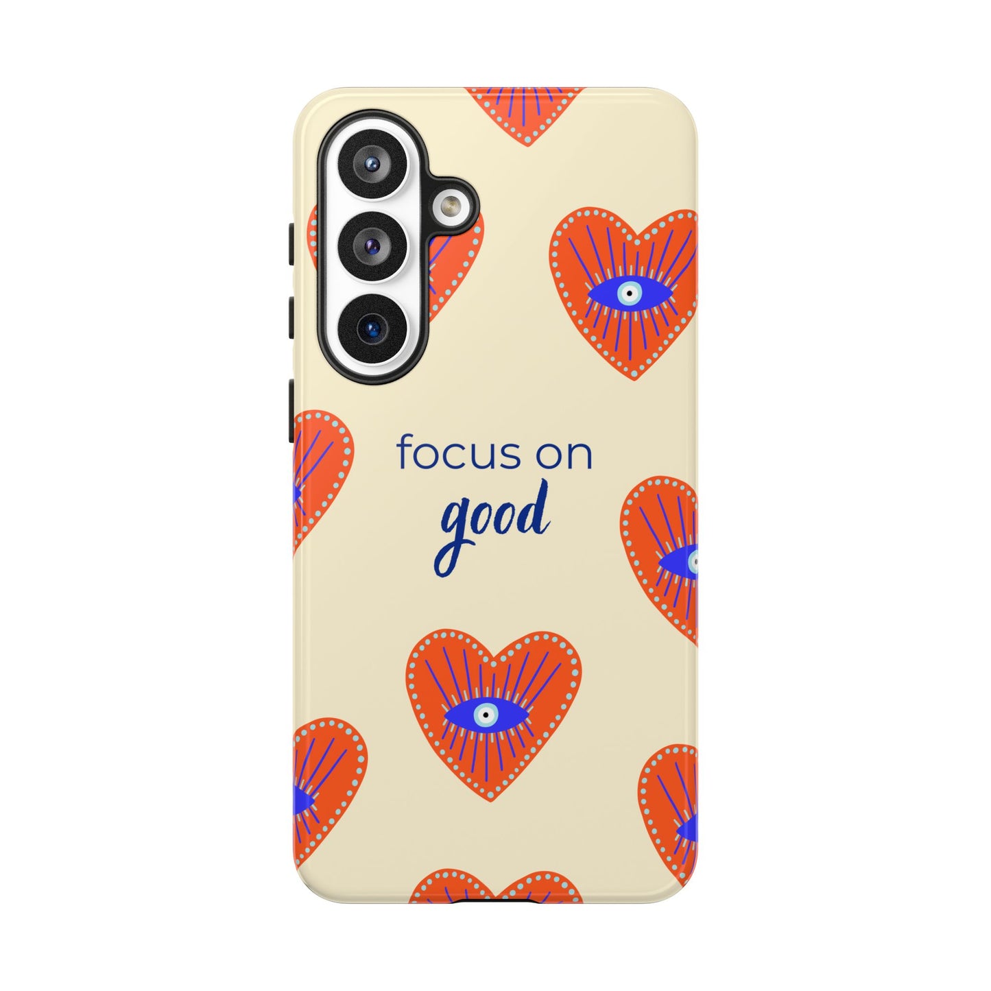 Phone Case — "Focus on Good" Heart Pattern Protective Case