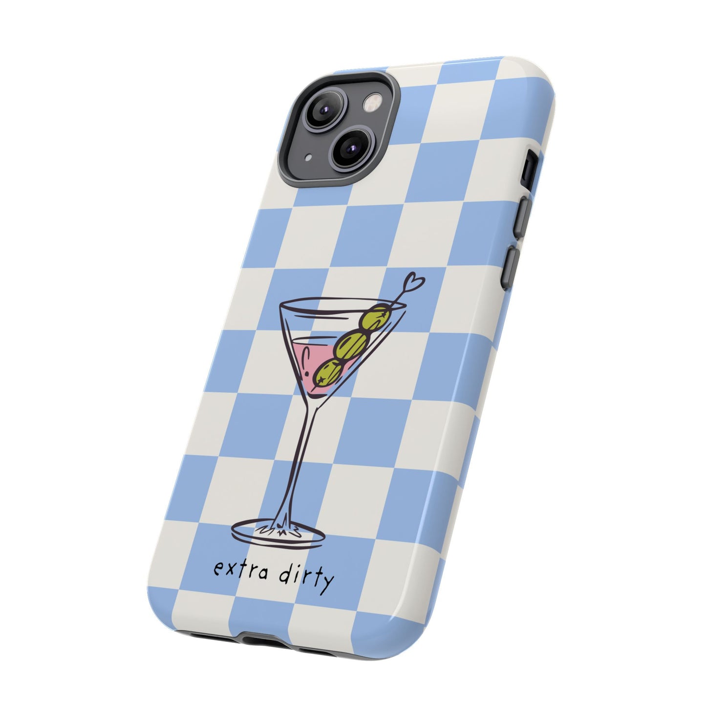 Phone Case — Blue Check Martini "extra dirty" Design