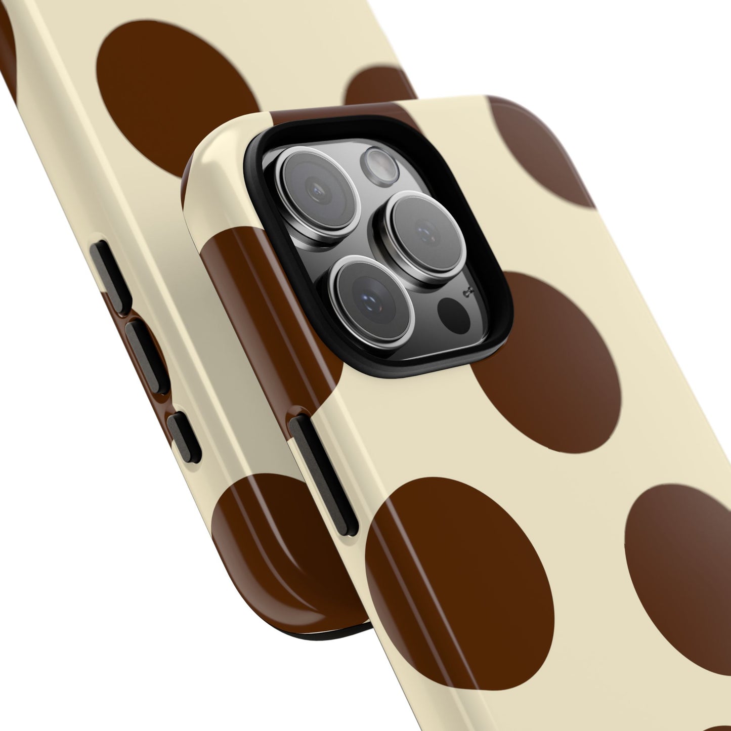 Brown Polka Dot Phone Case — Retro Large Dot Tough Case