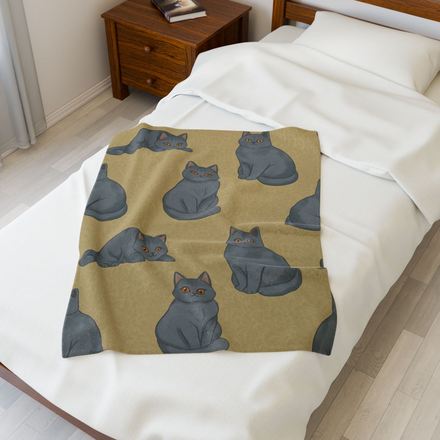 Plush Blanket — Minimal Leopard Spot Velveteen Throw