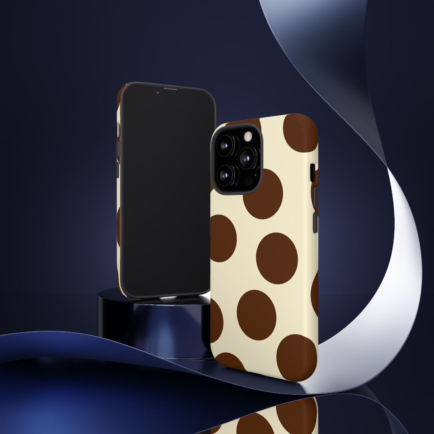 Brown Polka Dot Phone Case — Retro Large Dot Tough Case