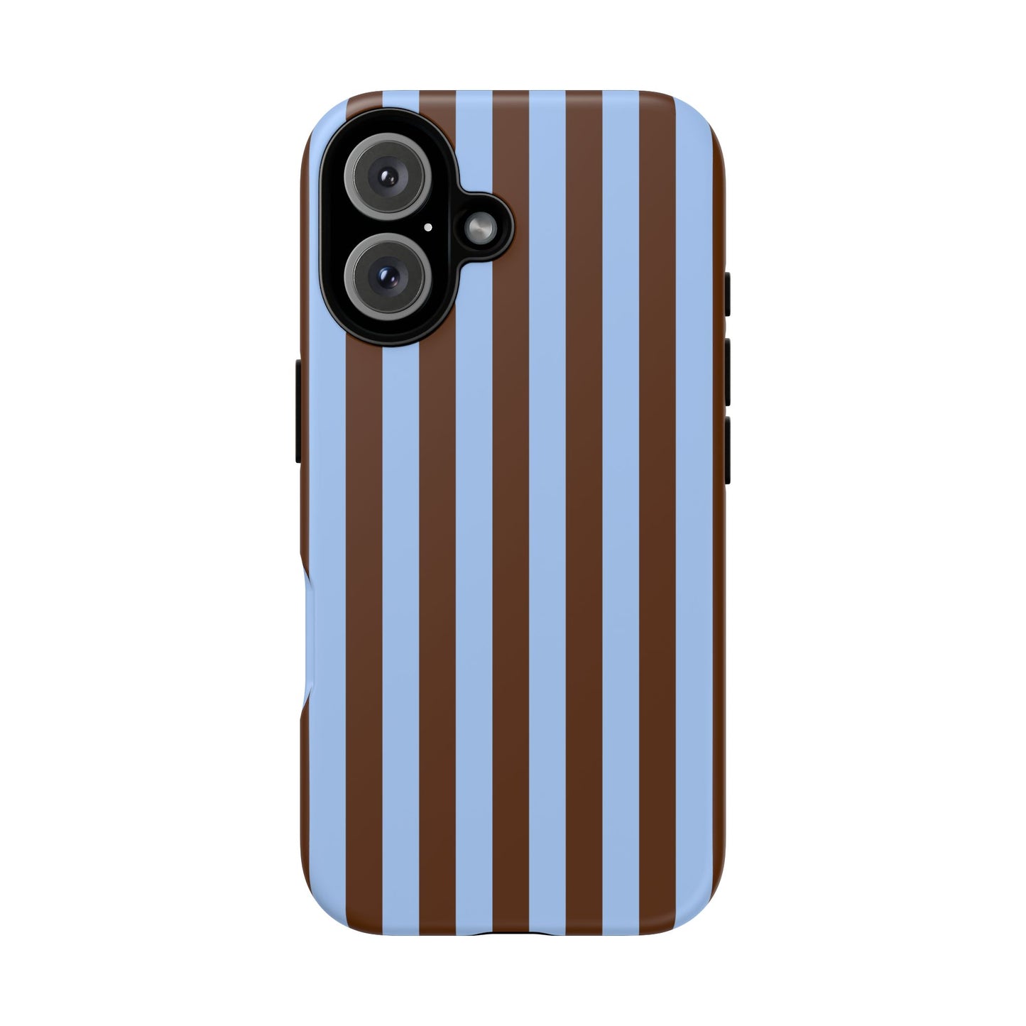 Blue & Brown Vertical Stripe Tough Phone Case — Durable Protective Cover