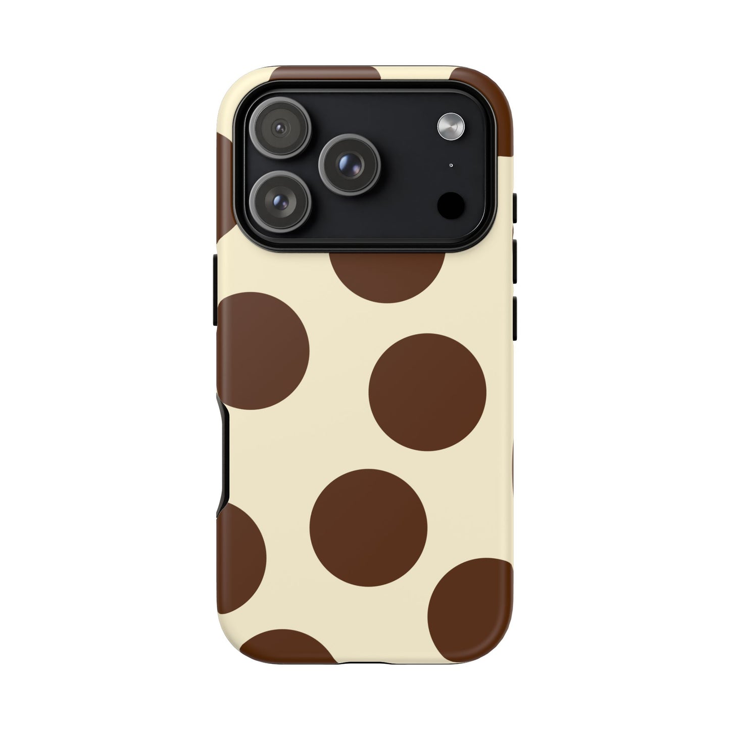 Brown Polka Dot Phone Case — Retro Large Dot Tough Case