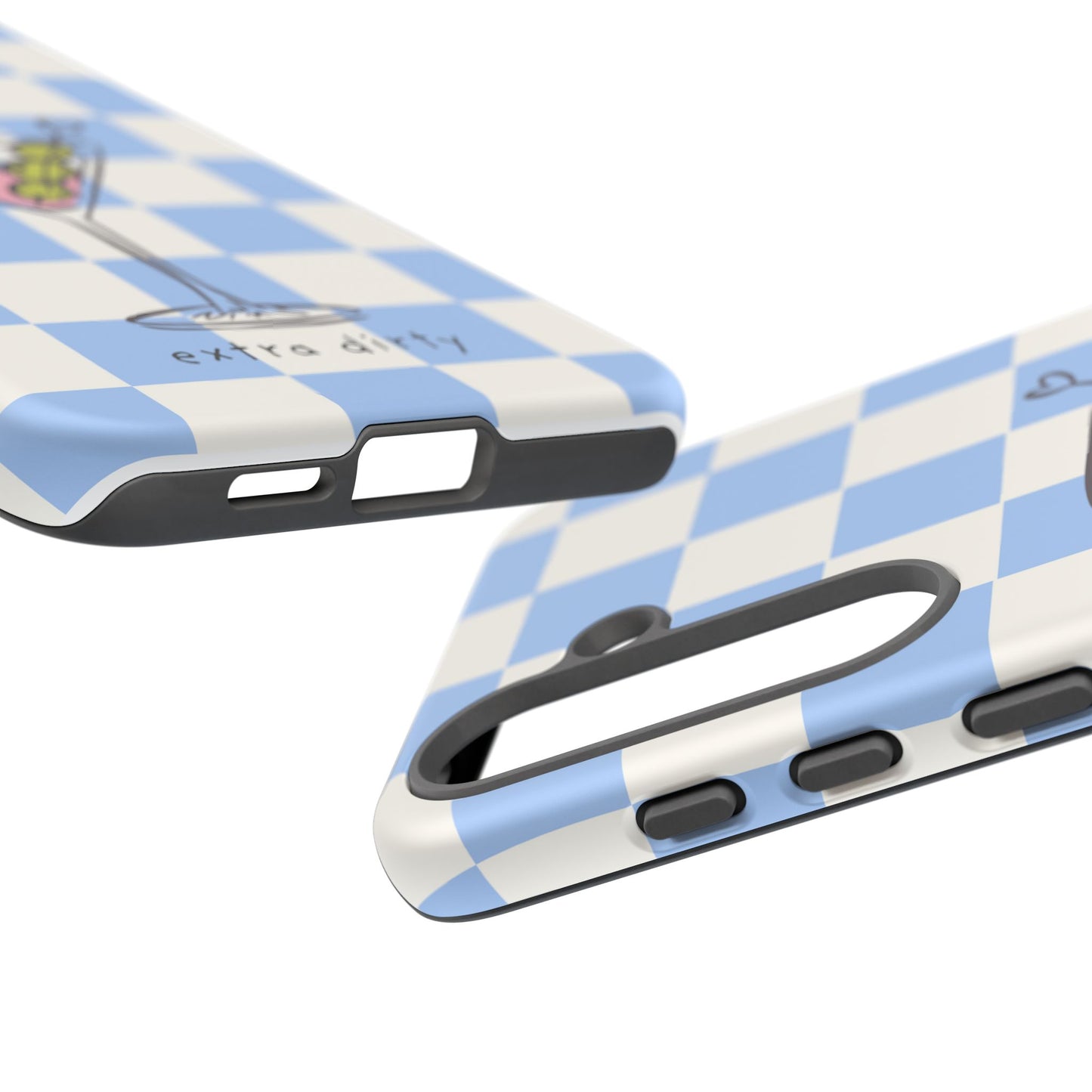 Phone Case — Blue Check Martini "extra dirty" Design
