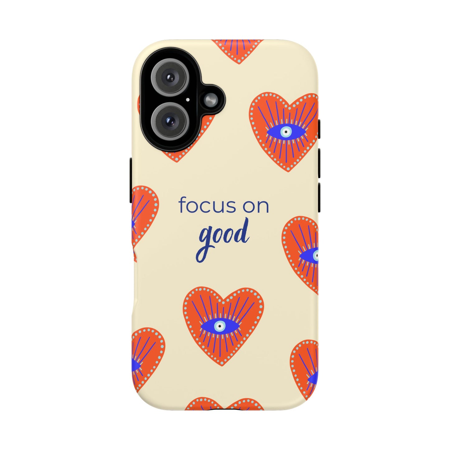 Phone Case — "Focus on Good" Heart Pattern Protective Case