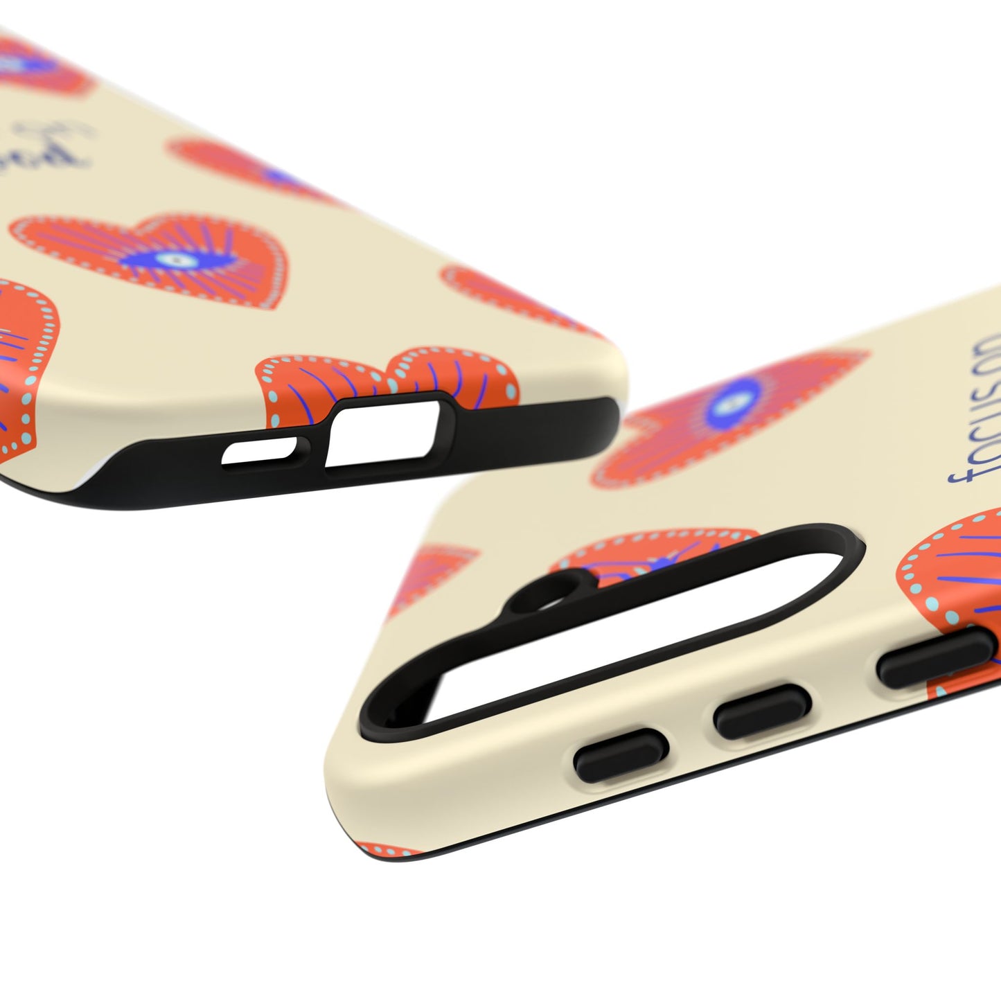 Phone Case — "Focus on Good" Heart Pattern Protective Case