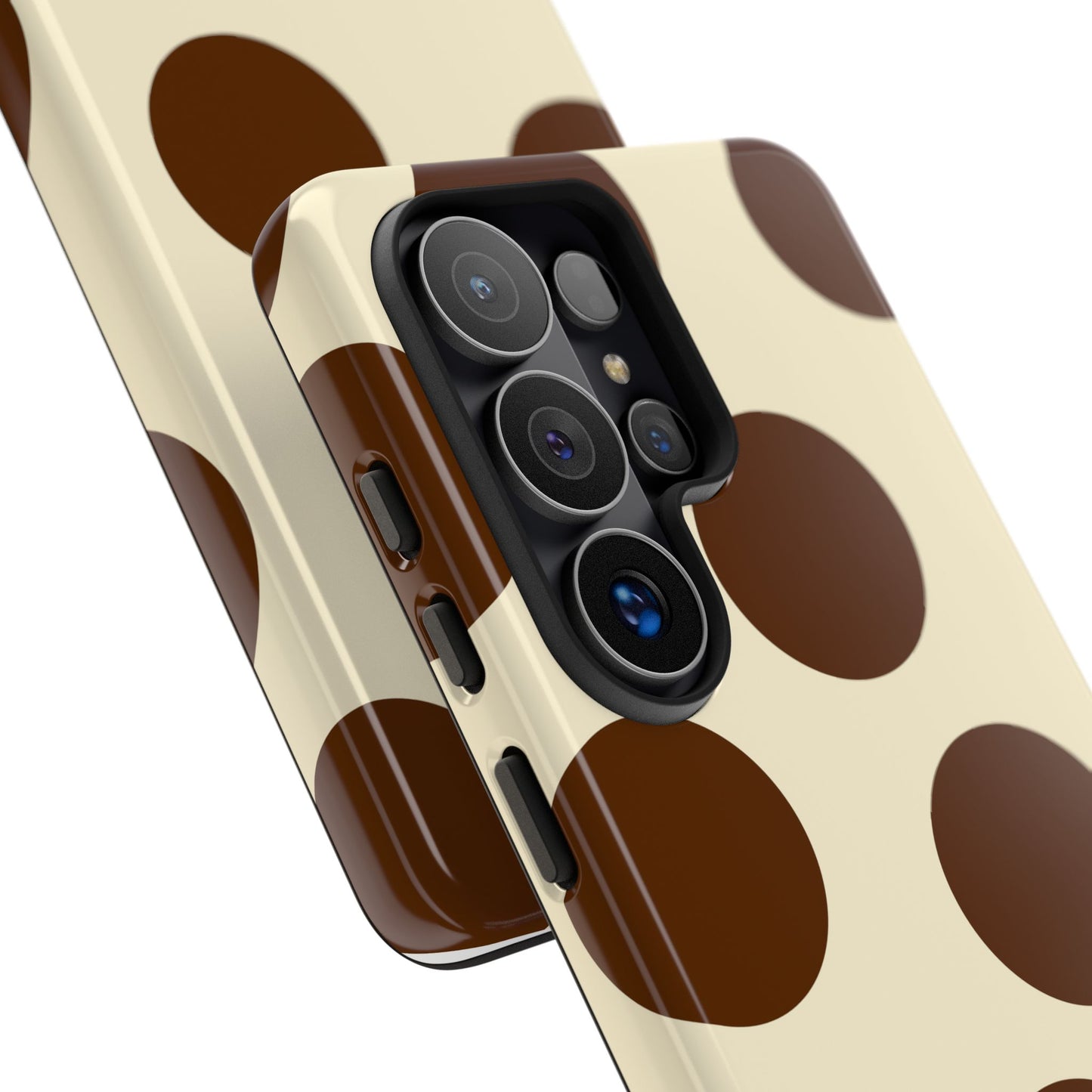Brown Polka Dot Phone Case — Retro Large Dot Tough Case