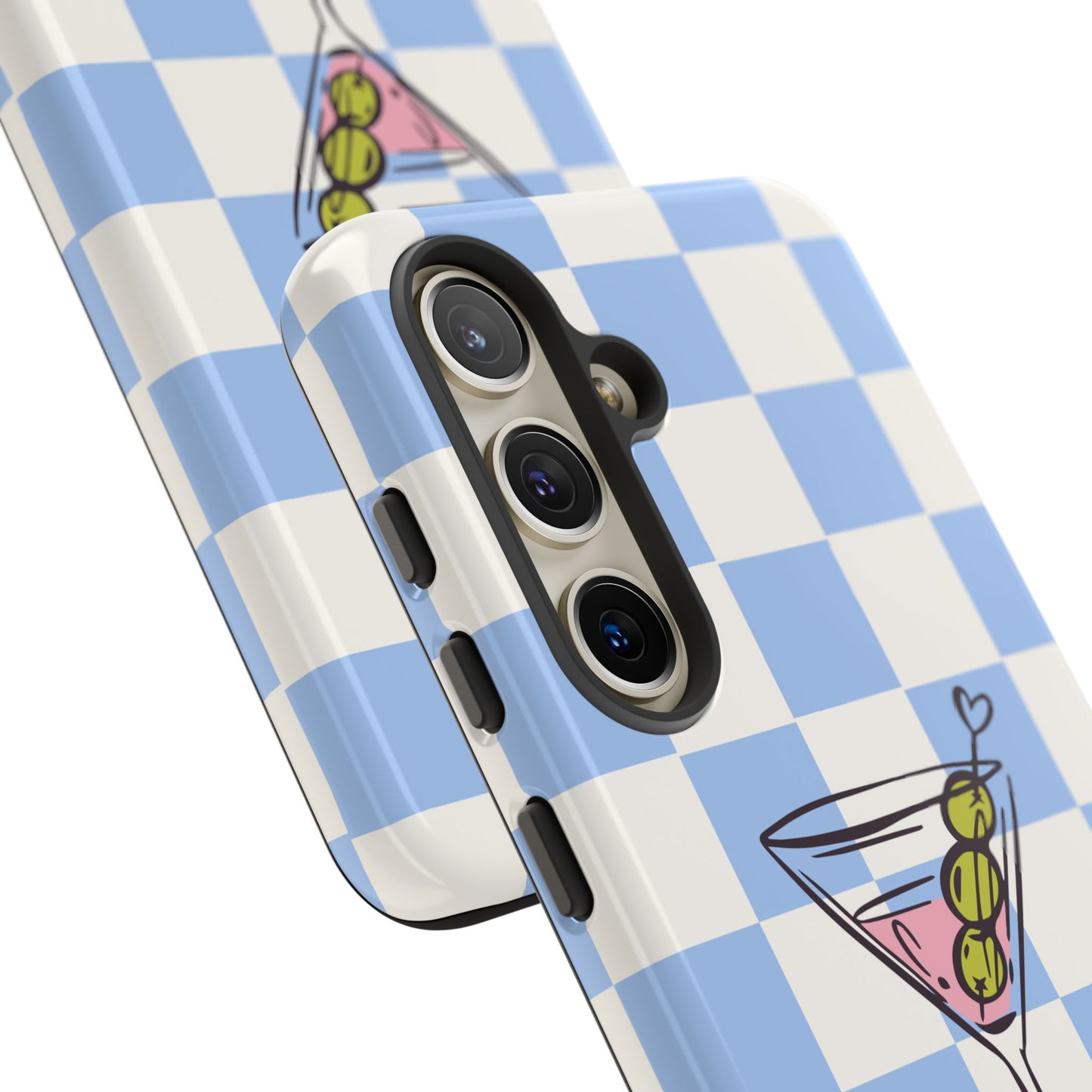 Phone Case — Blue Check Martini "extra dirty" Design