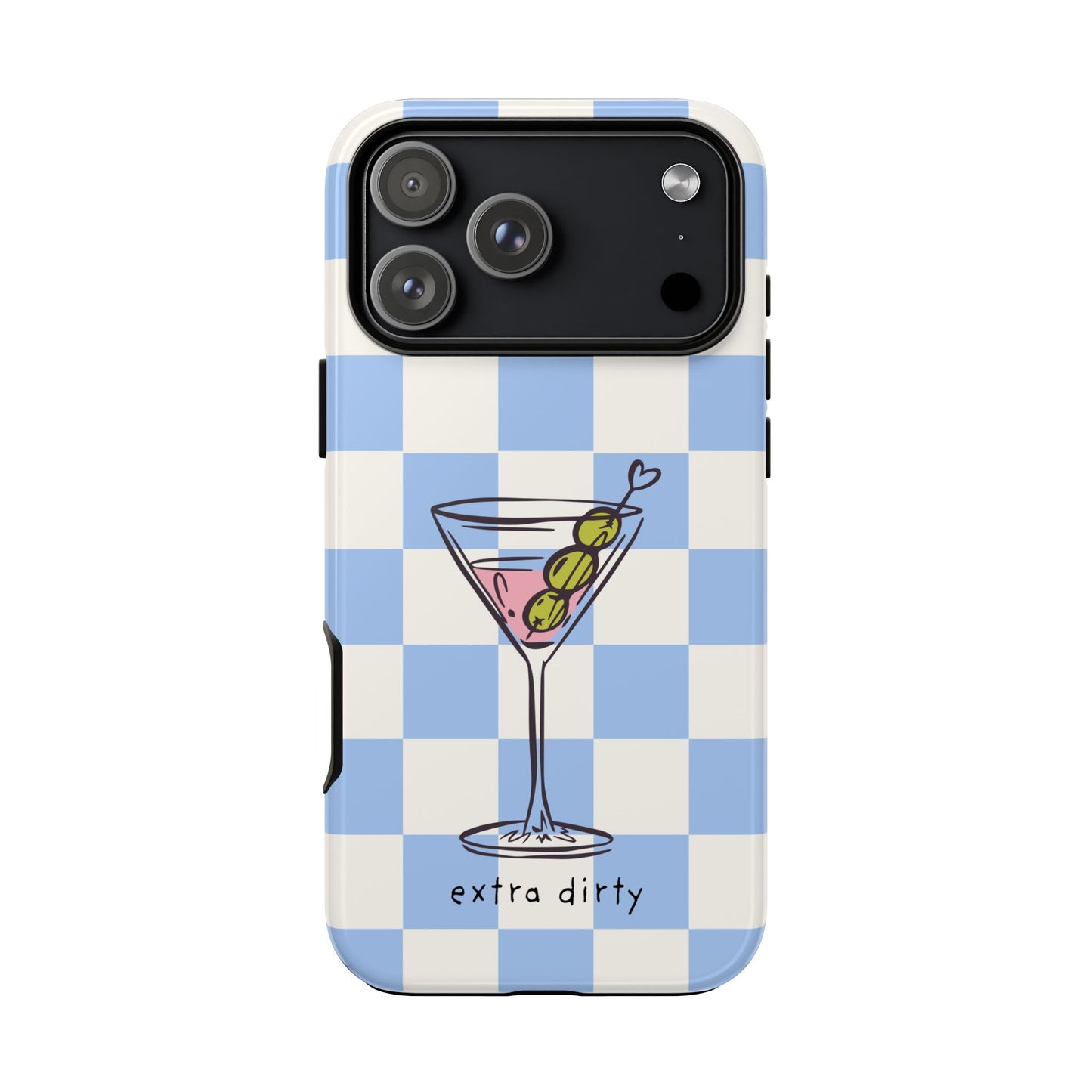 Phone Case — Blue Check Martini "extra dirty" Design
