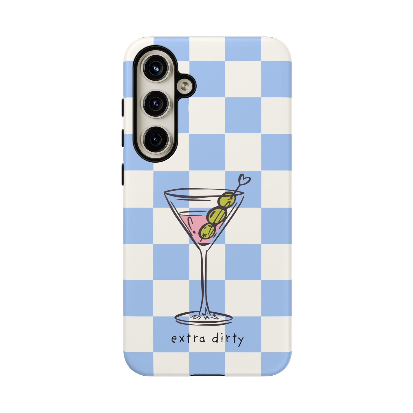 Phone Case — Blue Check Martini "extra dirty" Design