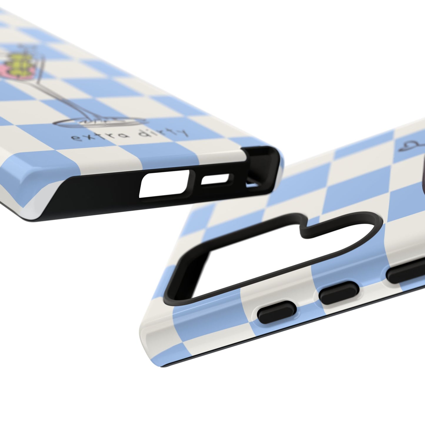 Phone Case — Blue Check Martini "extra dirty" Design