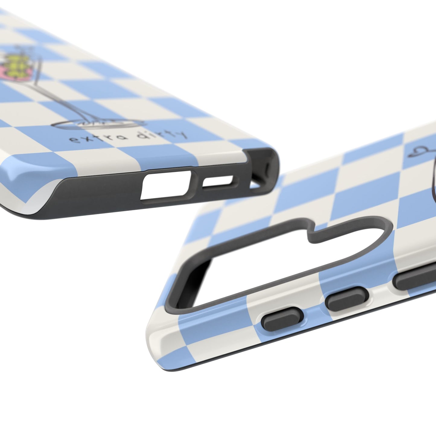 Phone Case — Blue Check Martini "extra dirty" Design