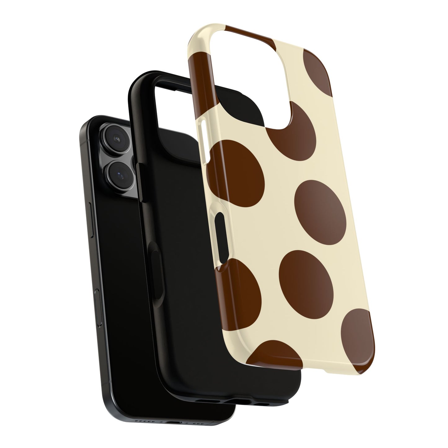 Brown Polka Dot Phone Case — Retro Large Dot Tough Case