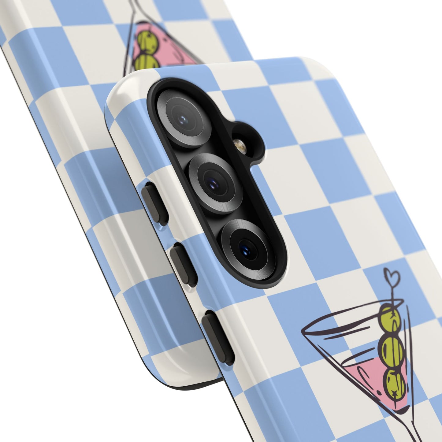 Phone Case — Blue Check Martini "extra dirty" Design