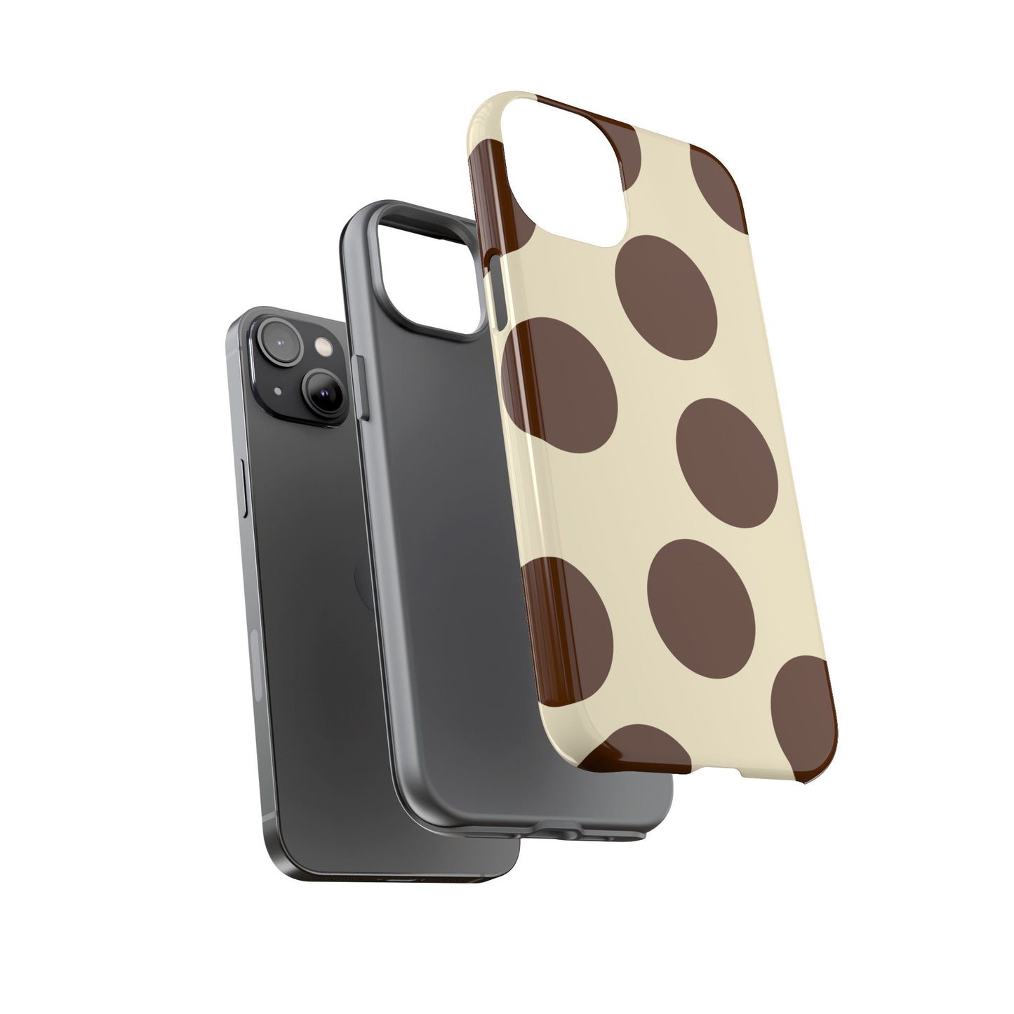 Brown Polka Dot Phone Case — Retro Large Dot Tough Case