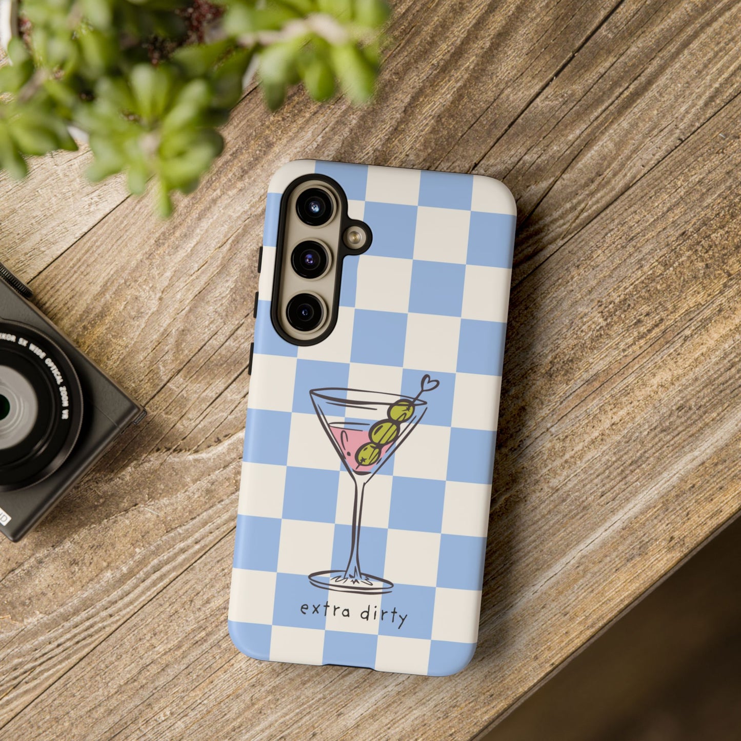 Phone Case — Blue Check Martini "extra dirty" Design