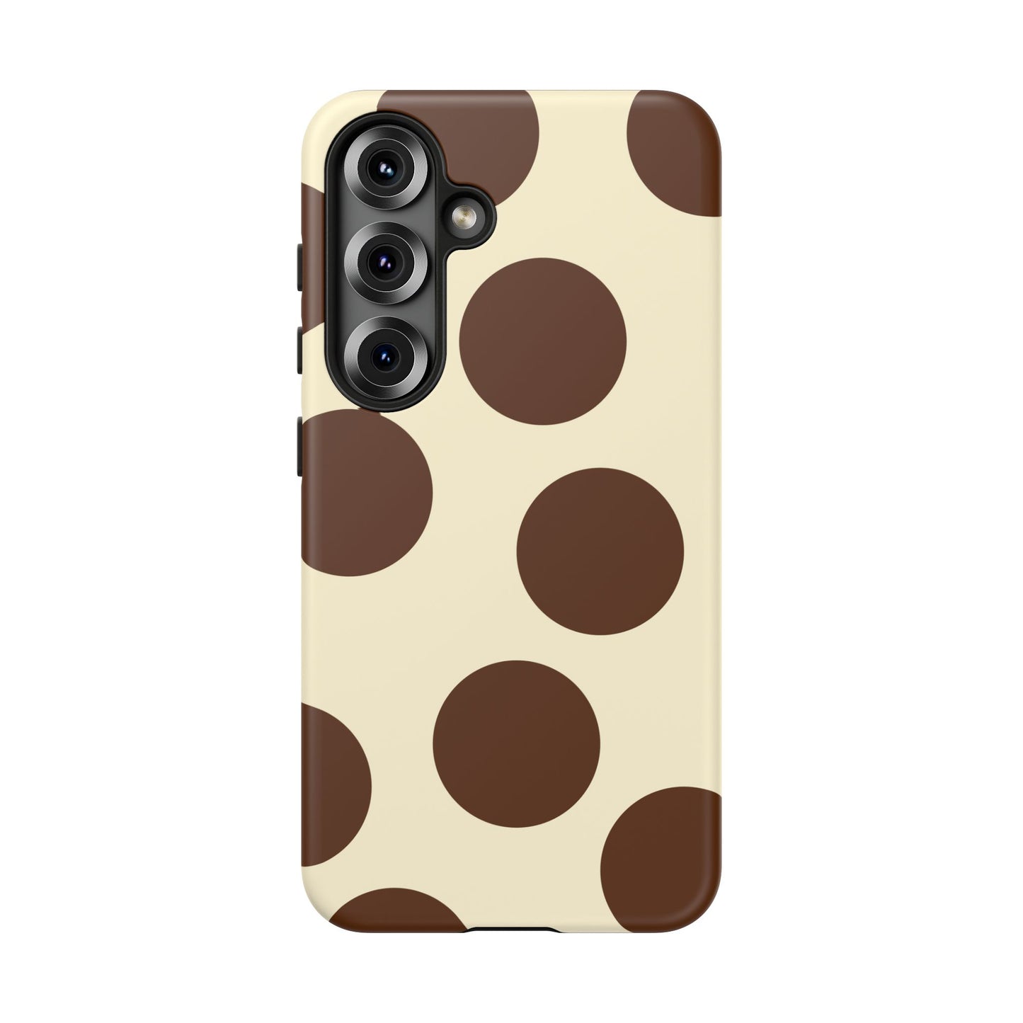 Brown Polka Dot Phone Case — Retro Large Dot Tough Case