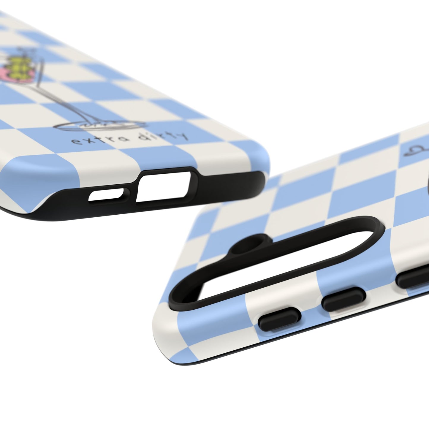 Phone Case — Blue Check Martini "extra dirty" Design