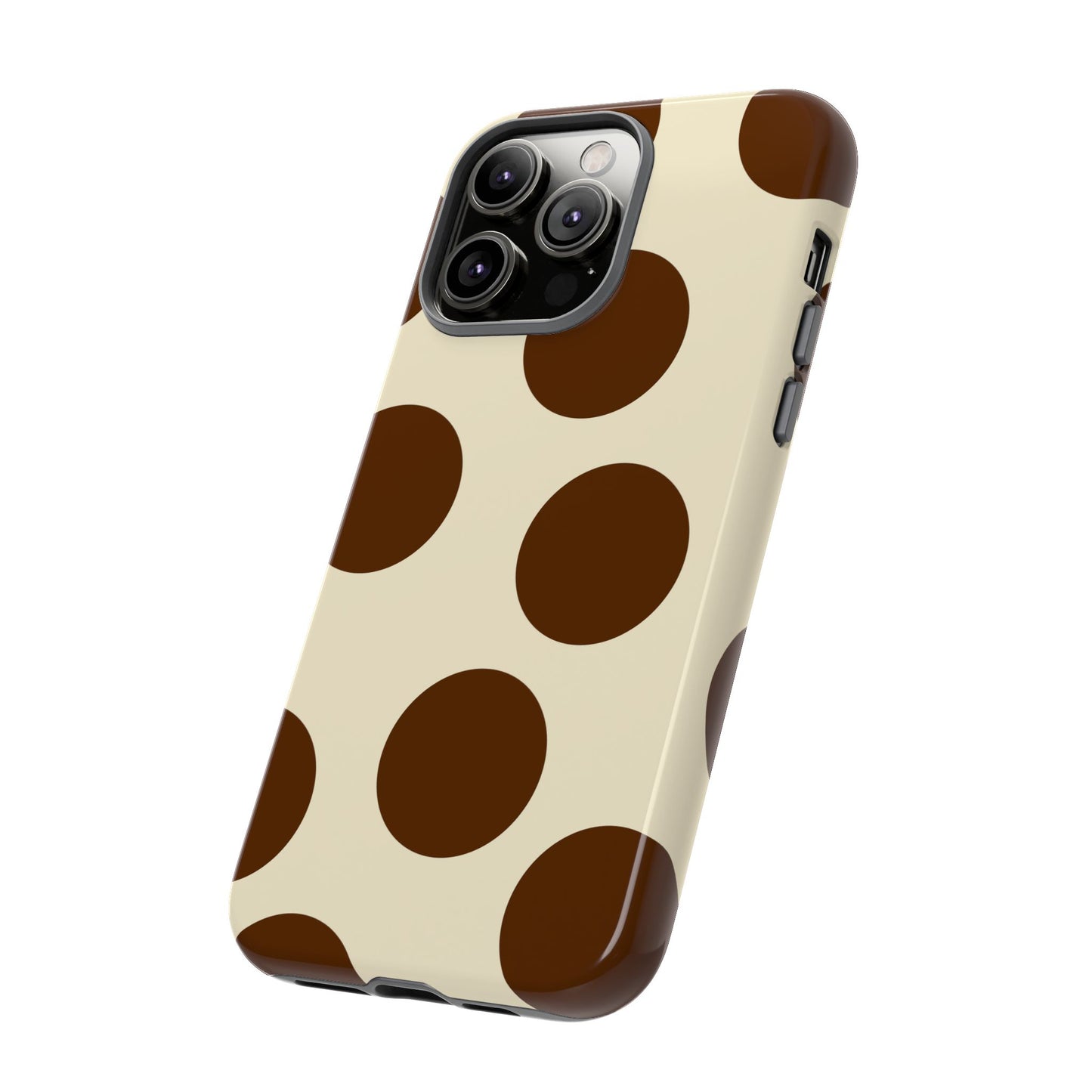 Brown Polka Dot Phone Case — Retro Large Dot Tough Case