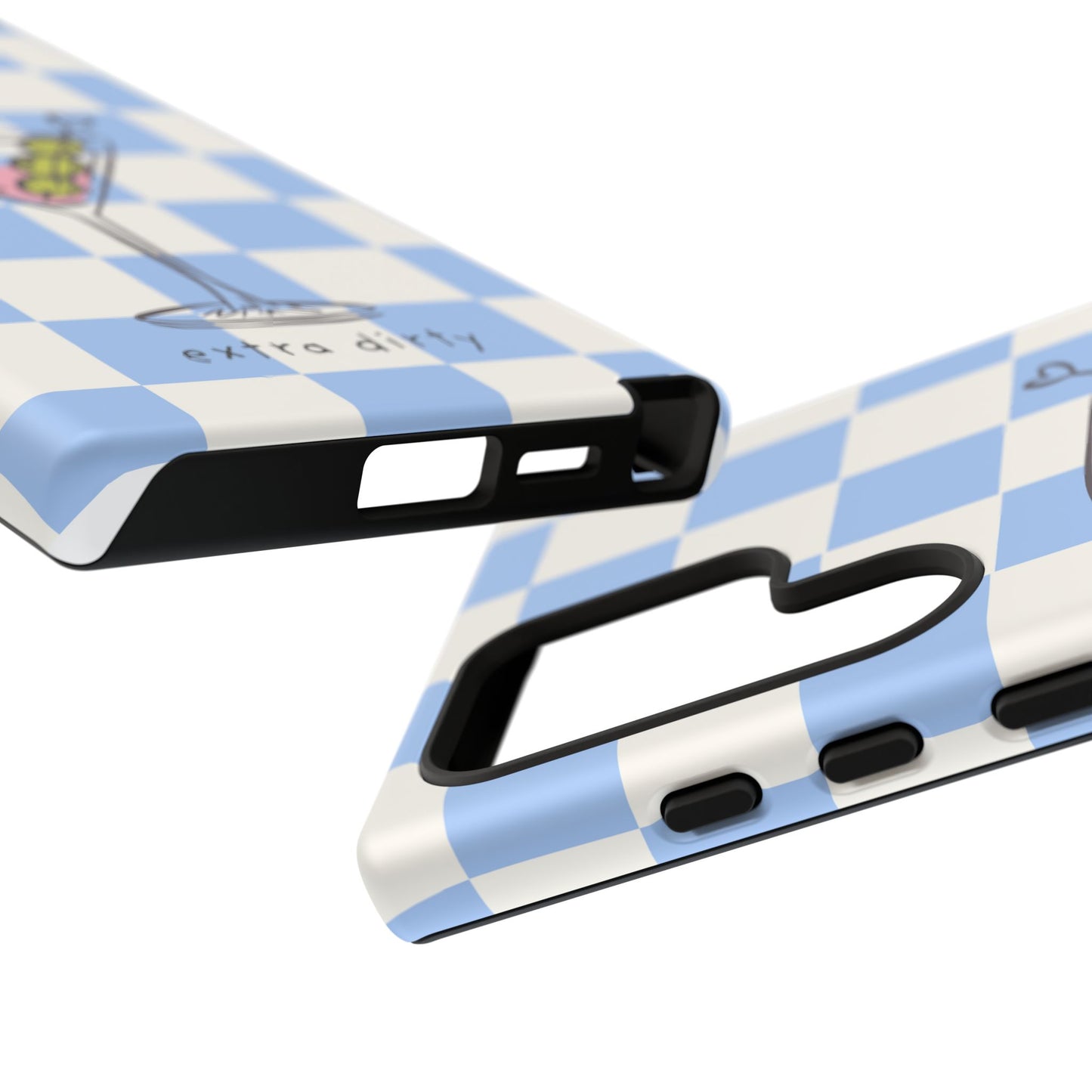 Phone Case — Blue Check Martini "extra dirty" Design